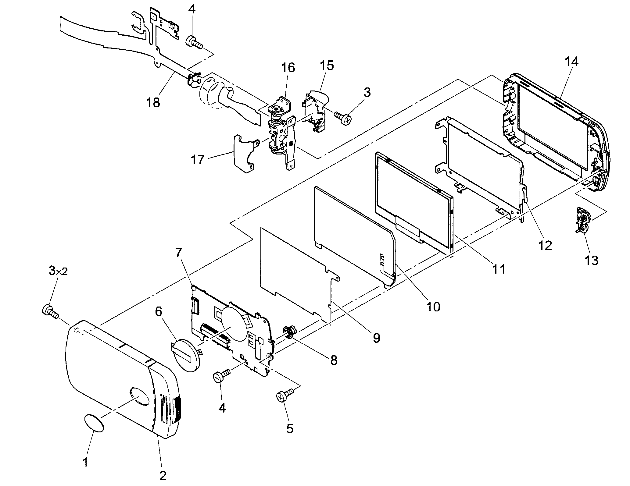Canon DC420 lcd assy diagram
