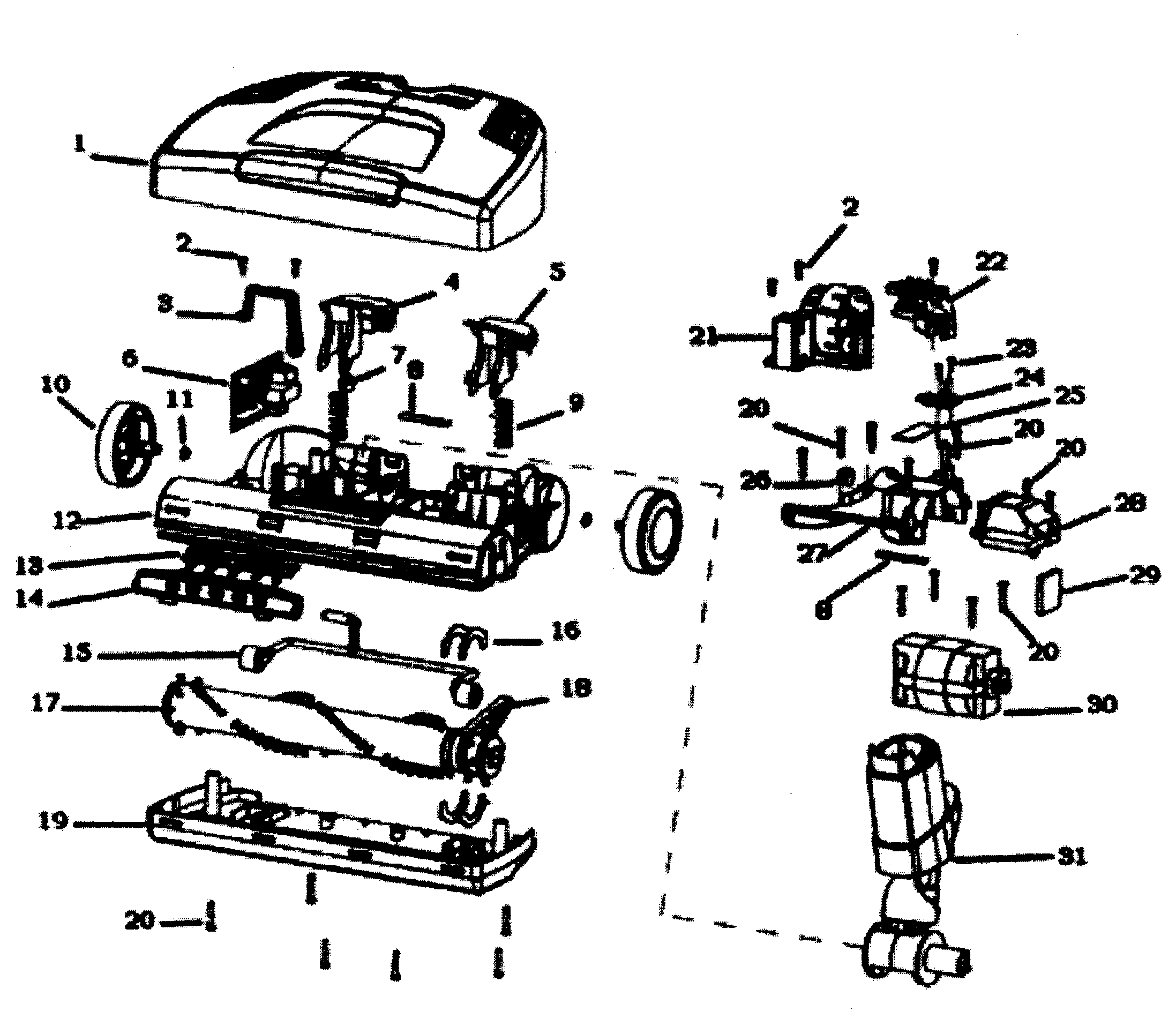 Electrolux EL6988E powerhead diagram