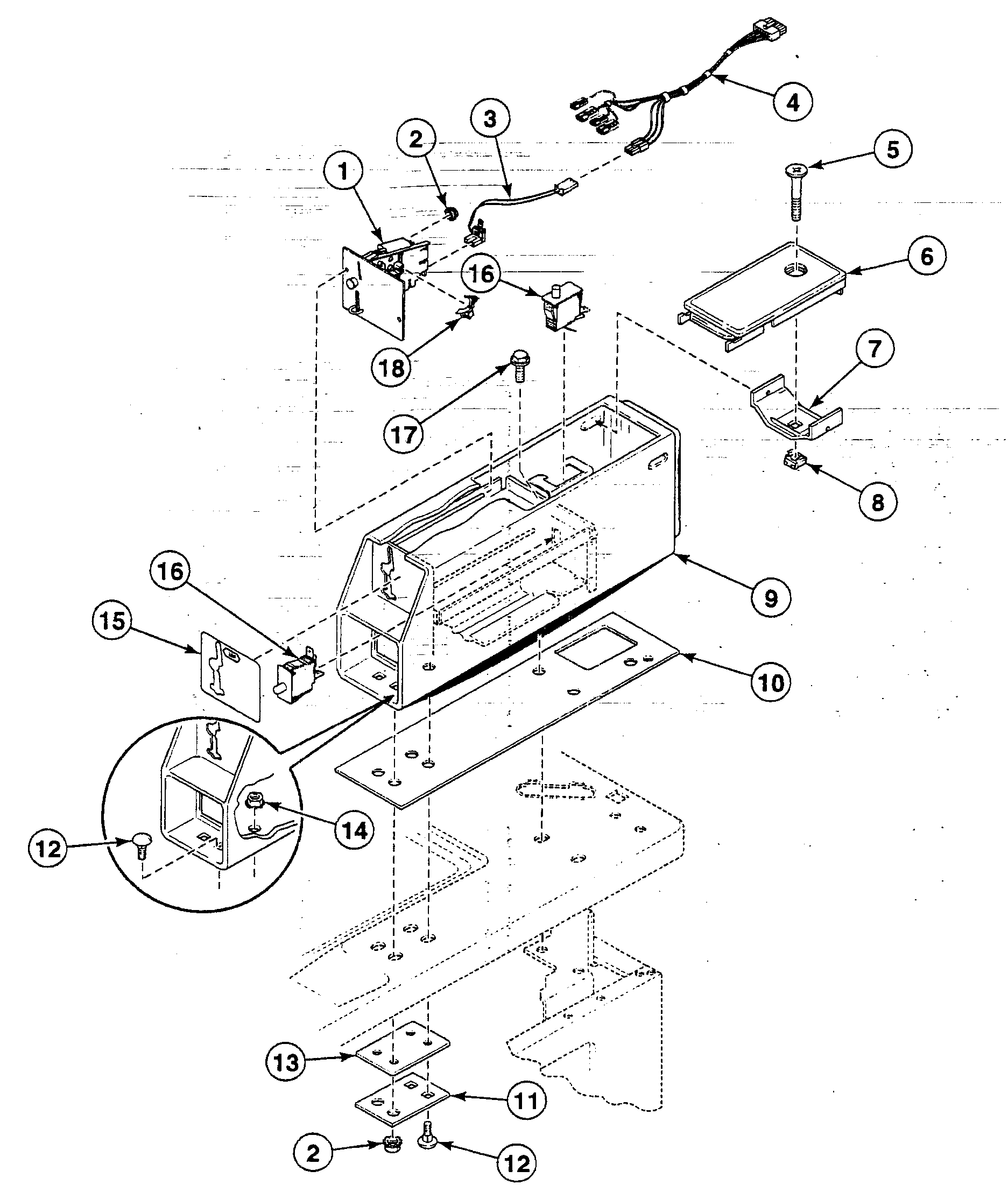 Speed Queen SWT420WM meter case diagram