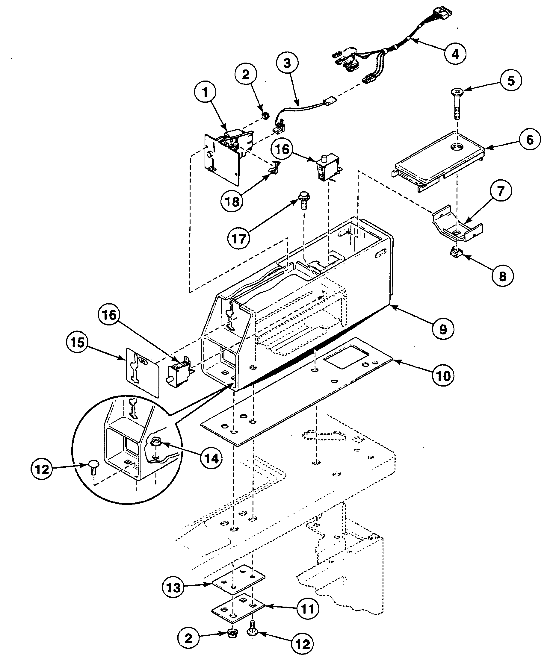 Speed Queen SWTA21LN meter case diagram