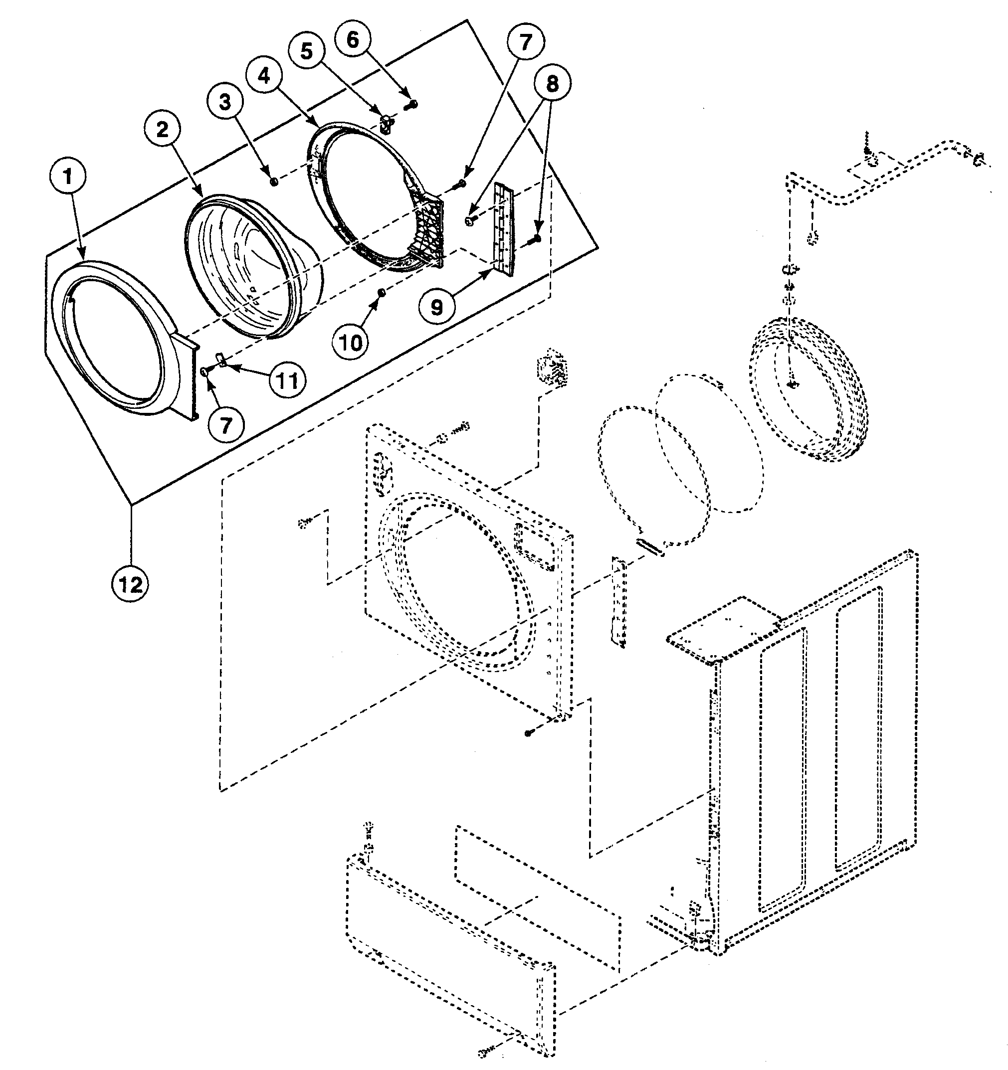 Speed Queen SWFX71QN1127 door assy diagram