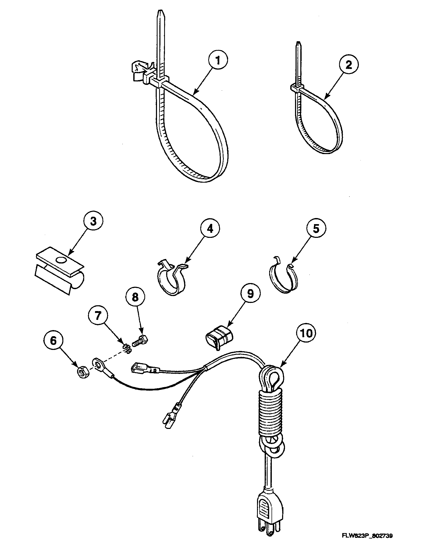Speed Queen SWFX71NN3000 wire ties diagram