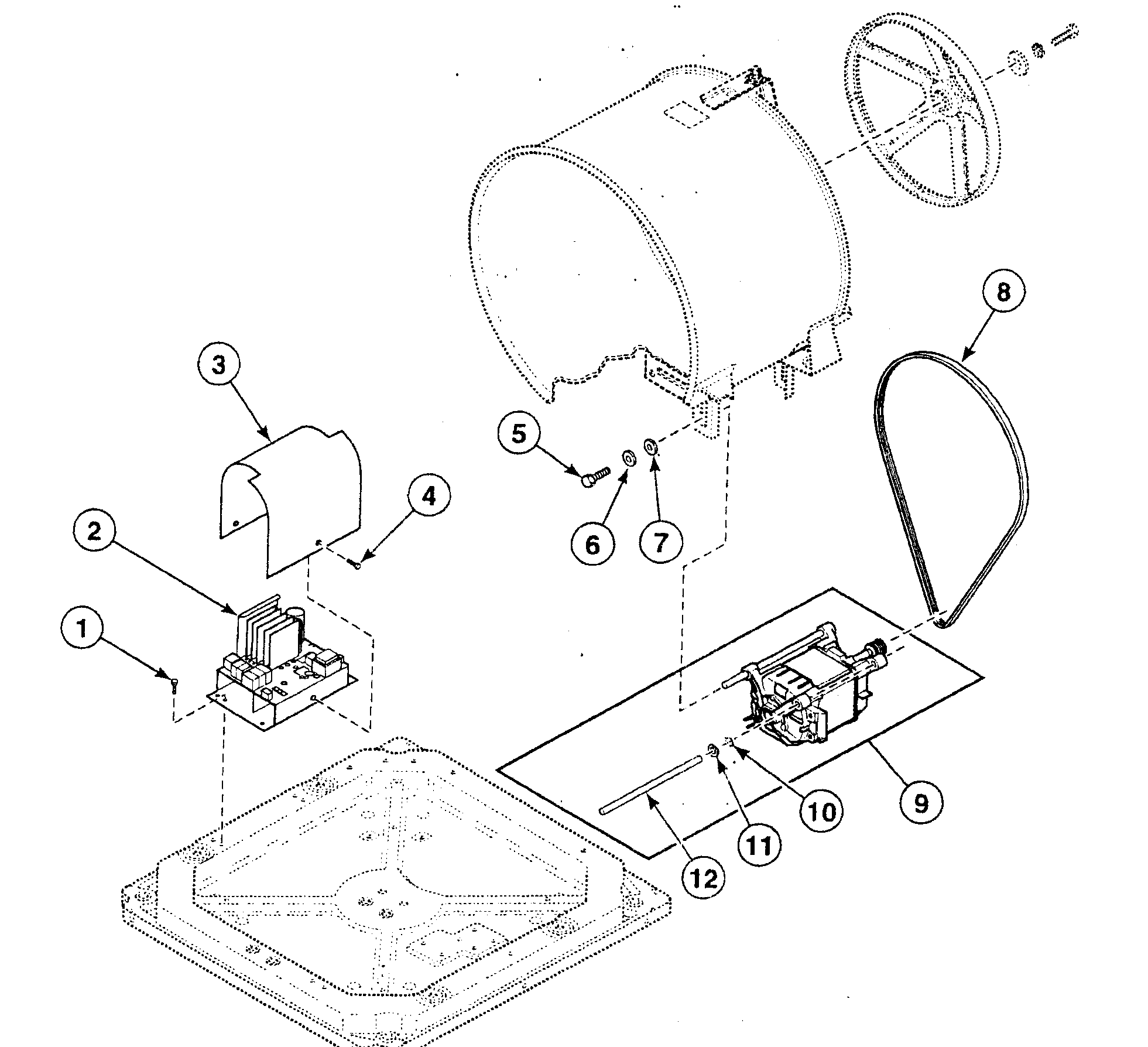 Speed Queen SWFA71NN motor assy diagram
