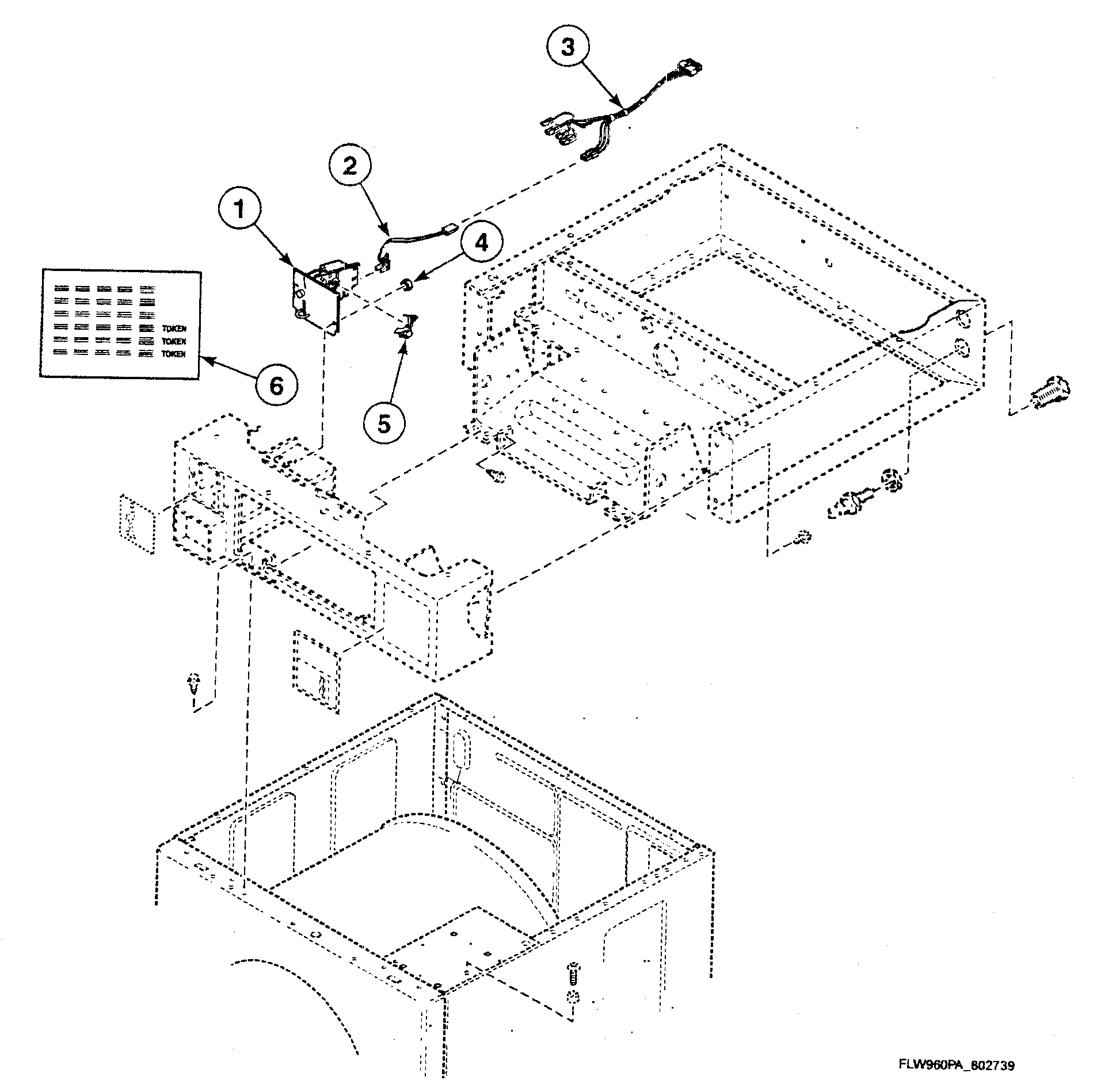 Speed Queen SWFA71QN3069 coin drop 1 diagram