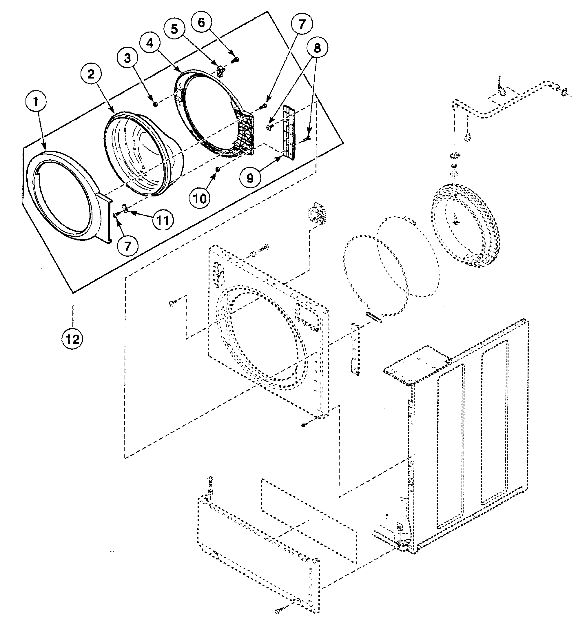 Speed Queen SWFB71NN door assy diagram