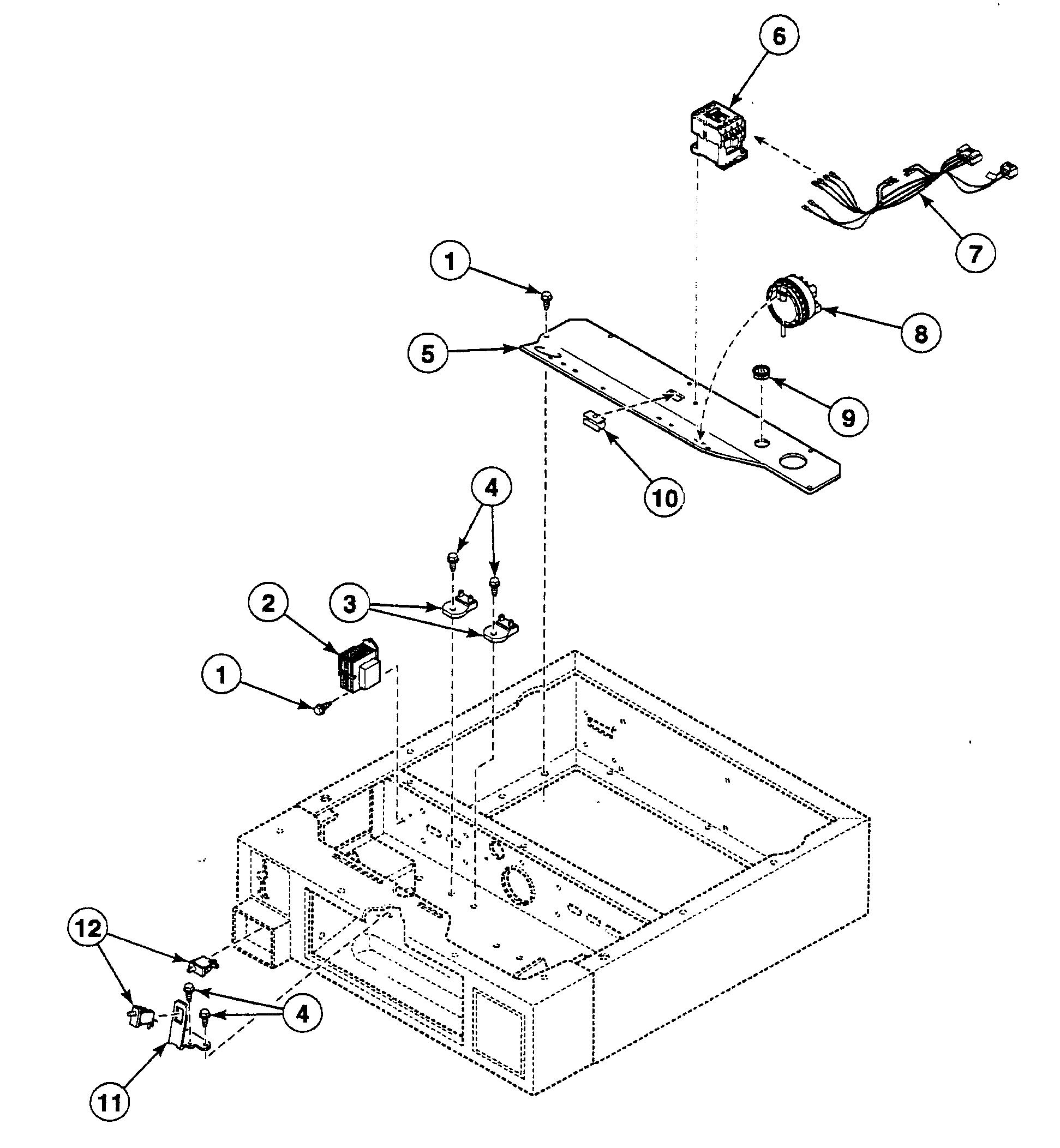 Speed Queen SWFB71WN control cabinet diagram