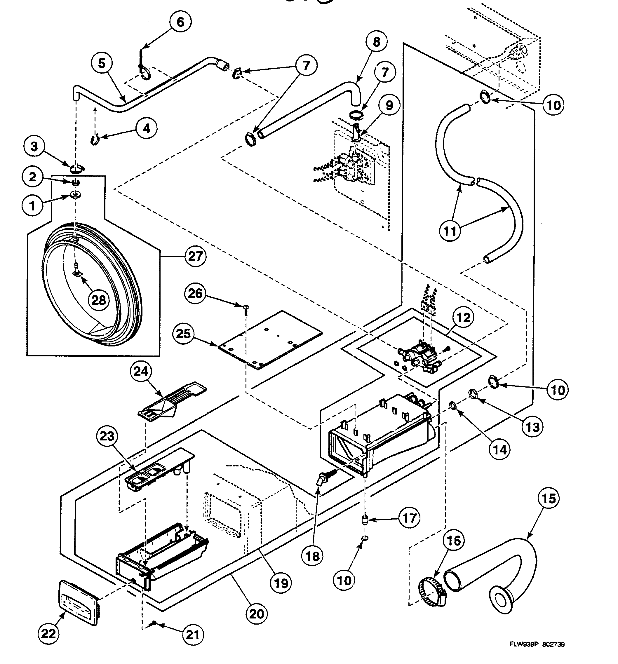 Speed Queen SWFB72QN dispenser diagram