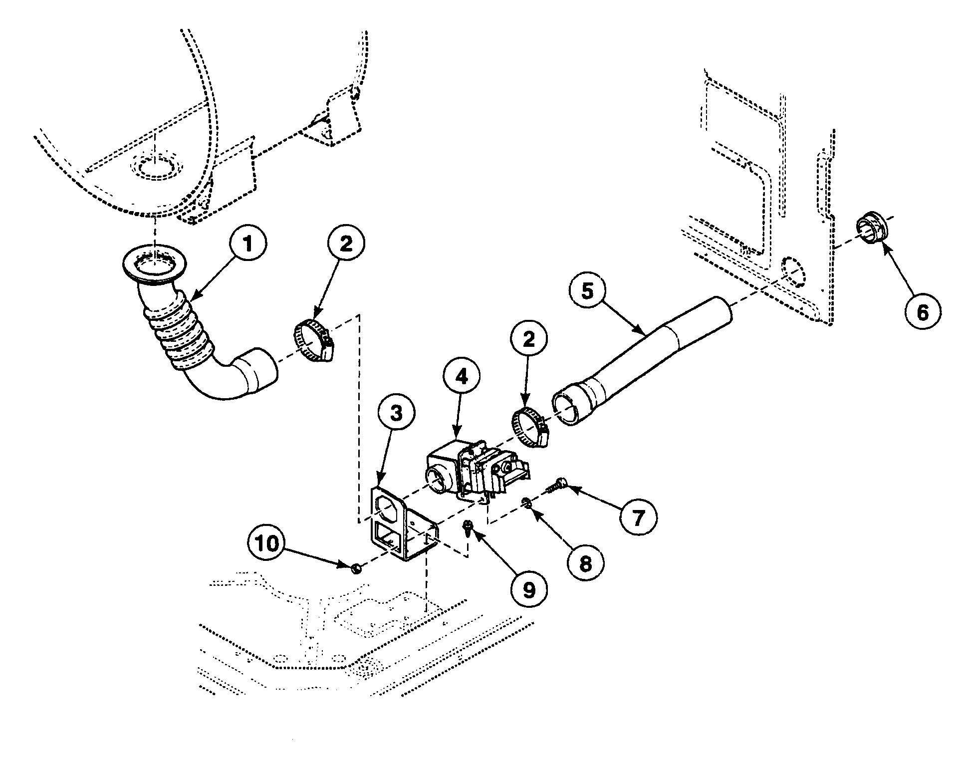 Speed Queen SWFF73NN drain assy diagram