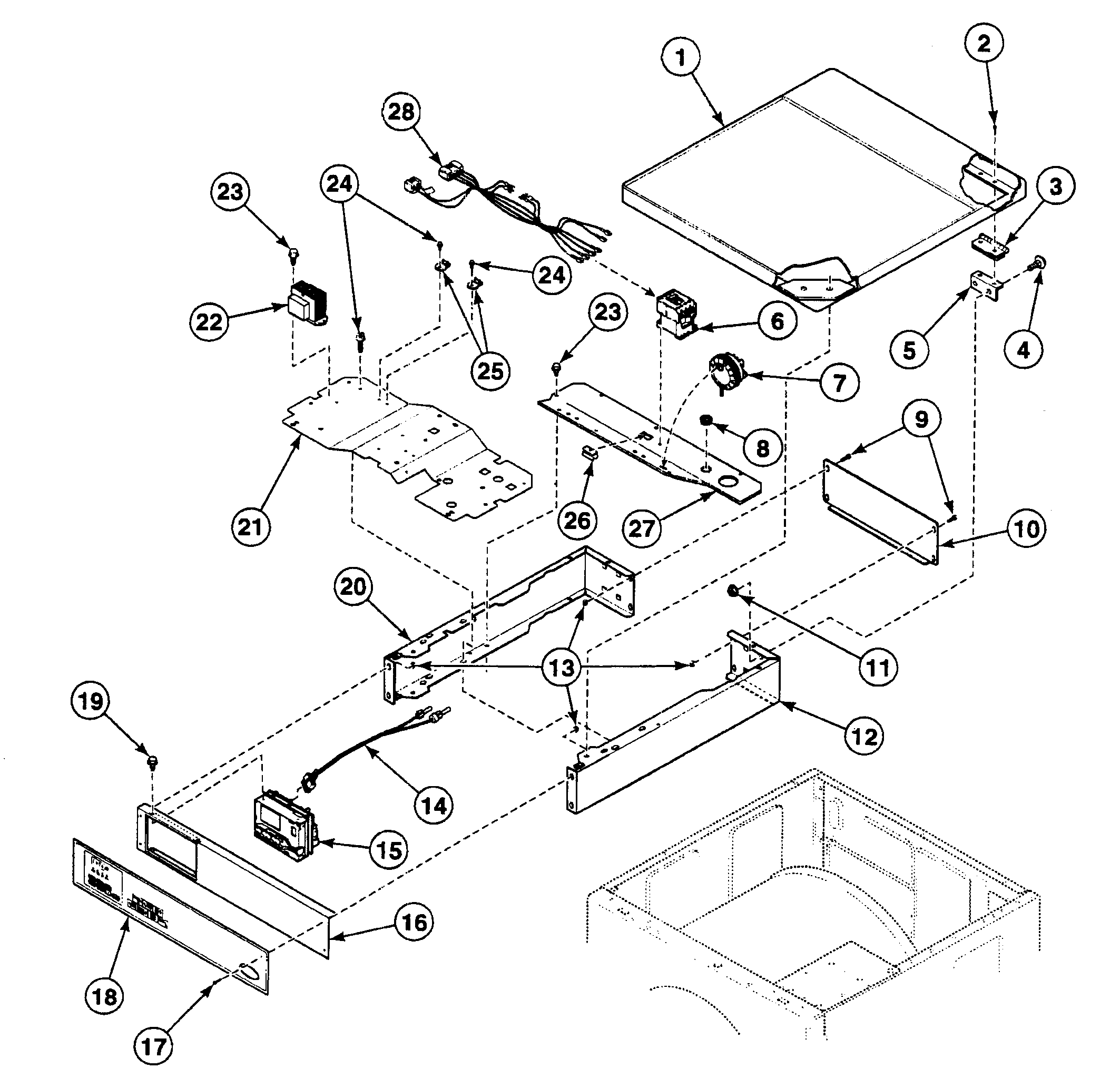 Speed Queen SWFL74QN4000 control panel diagram