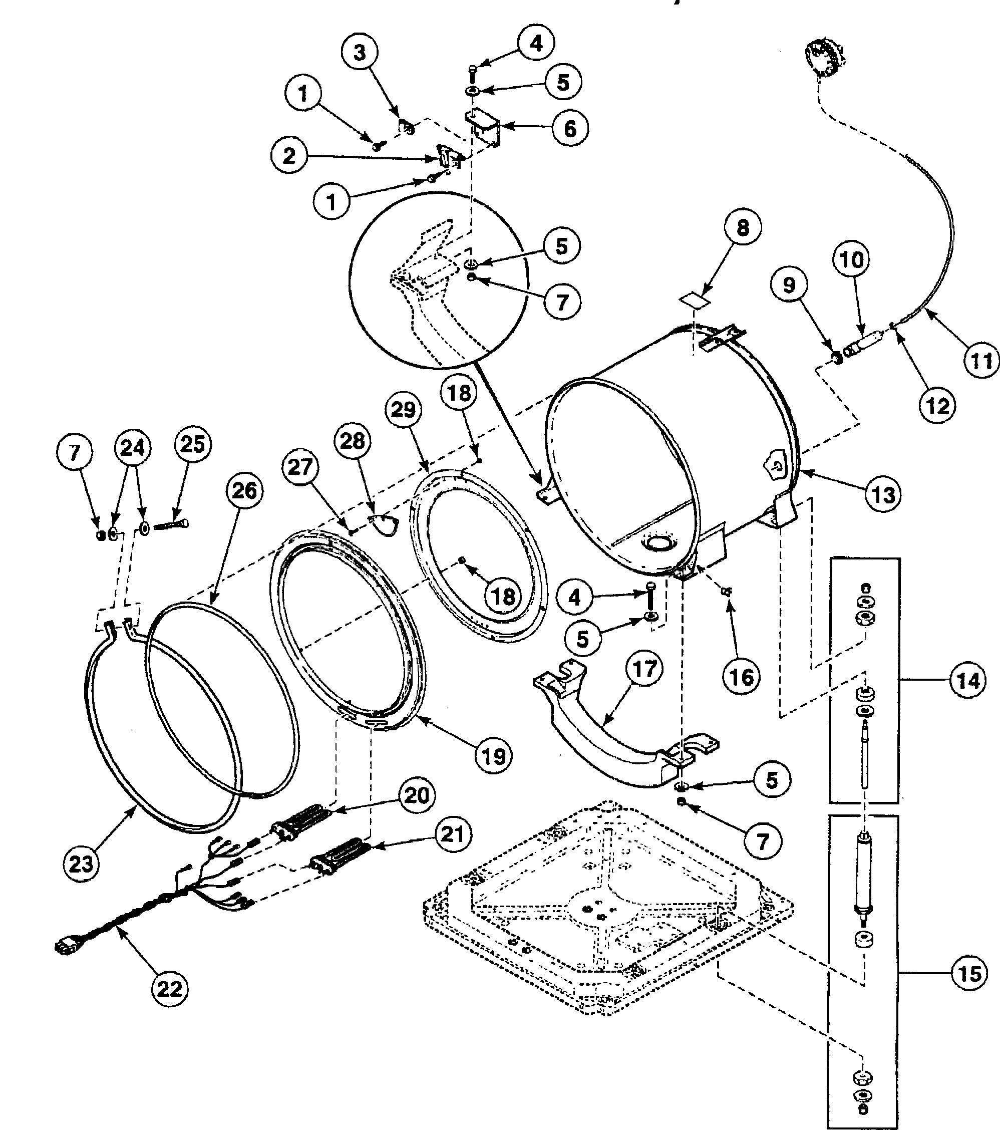 Speed Queen SWFL74QN4000 tub assy diagram