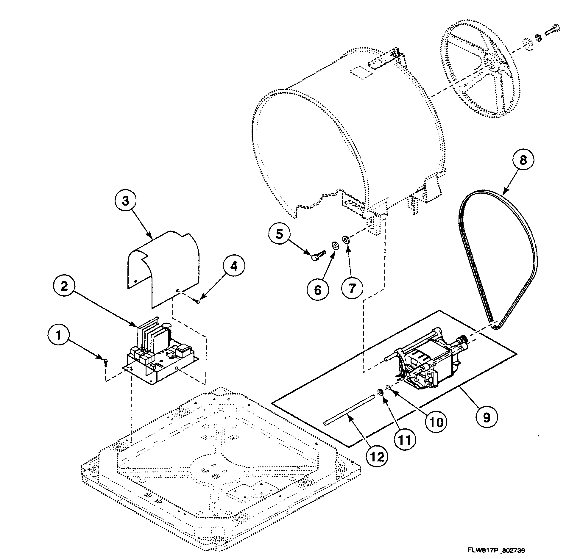 Speed Queen SWFX74QN4000 motor assy diagram