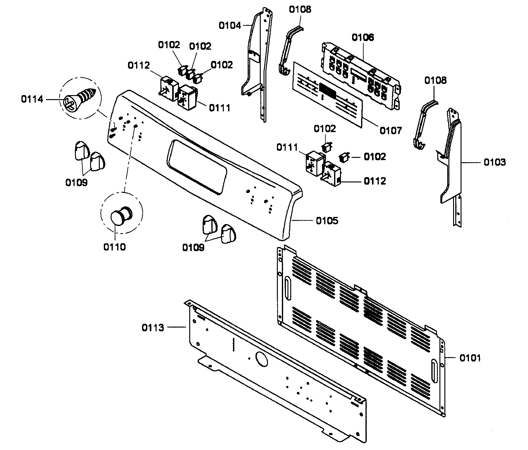 Bosch HES3063U/01 control assy diagram