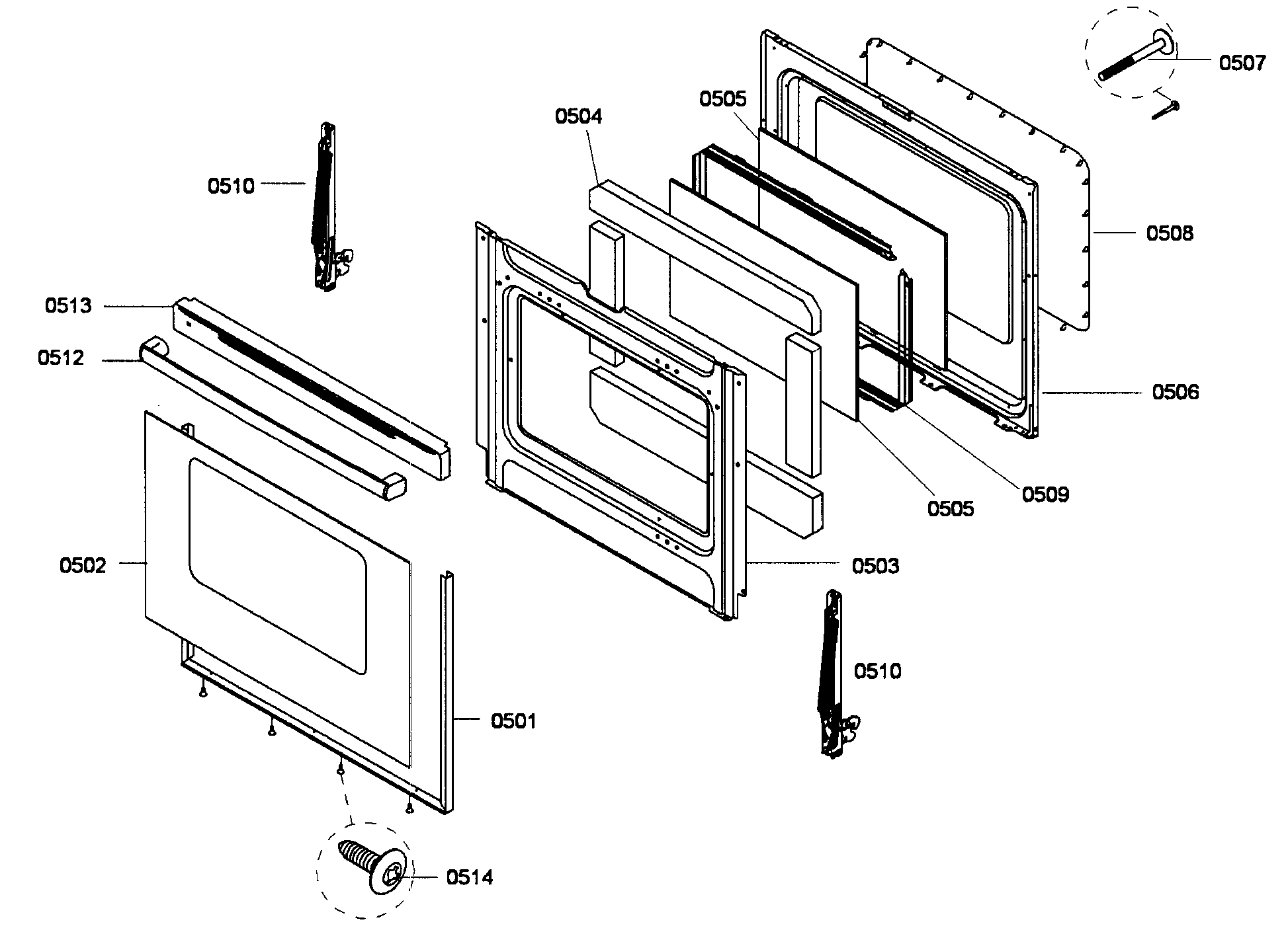Bosch HGS3023UC/01 door assy diagram