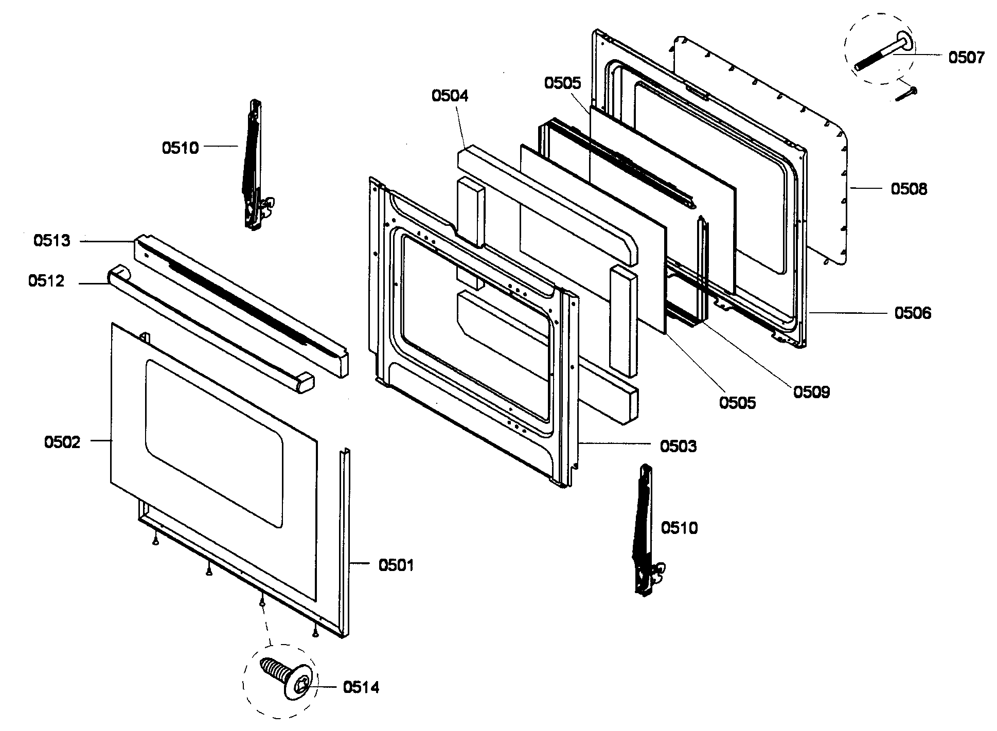 Bosch HGS3063UC/01 door assy diagram