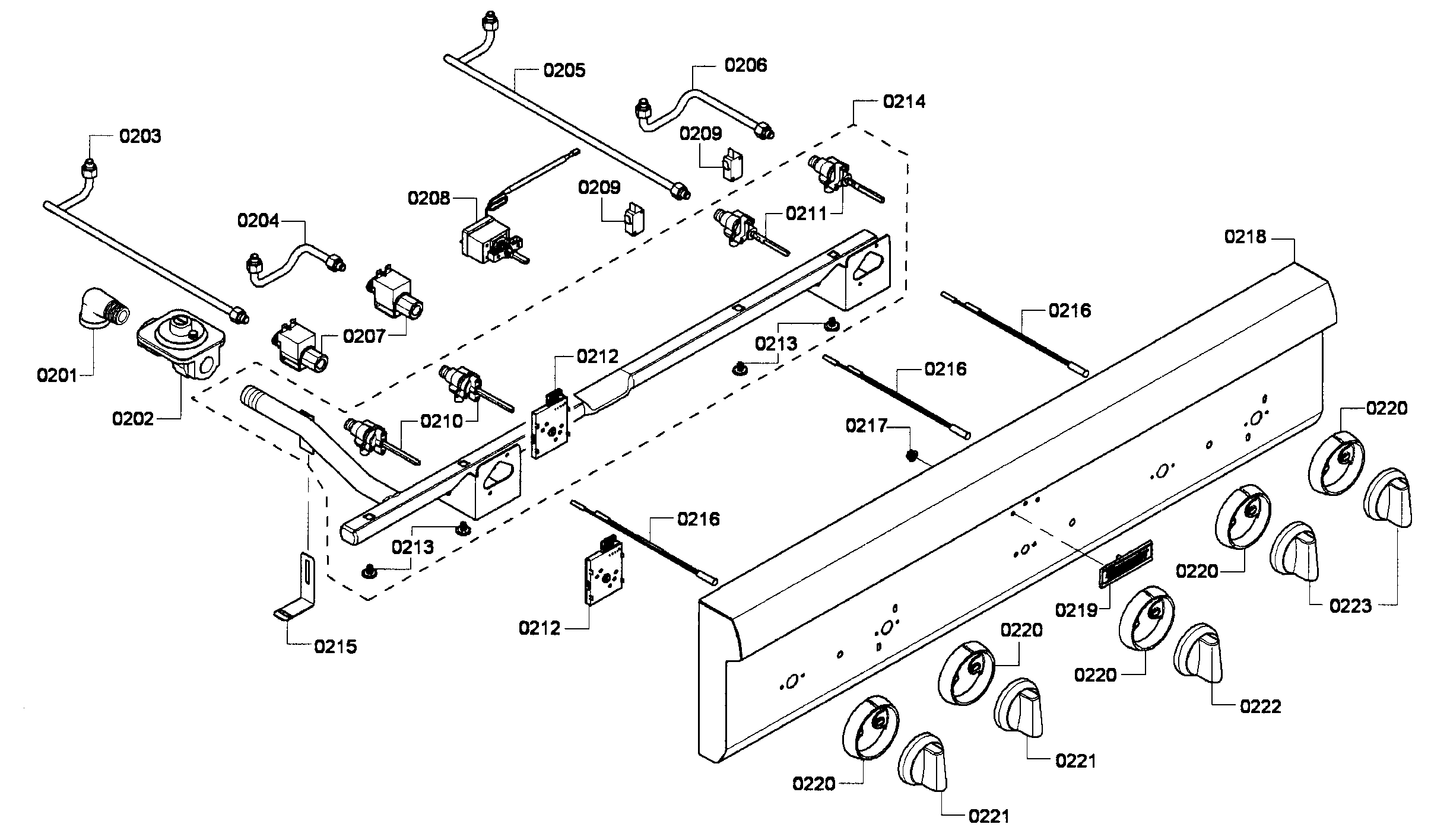 Thermador PCG364GD-02 controls diagram