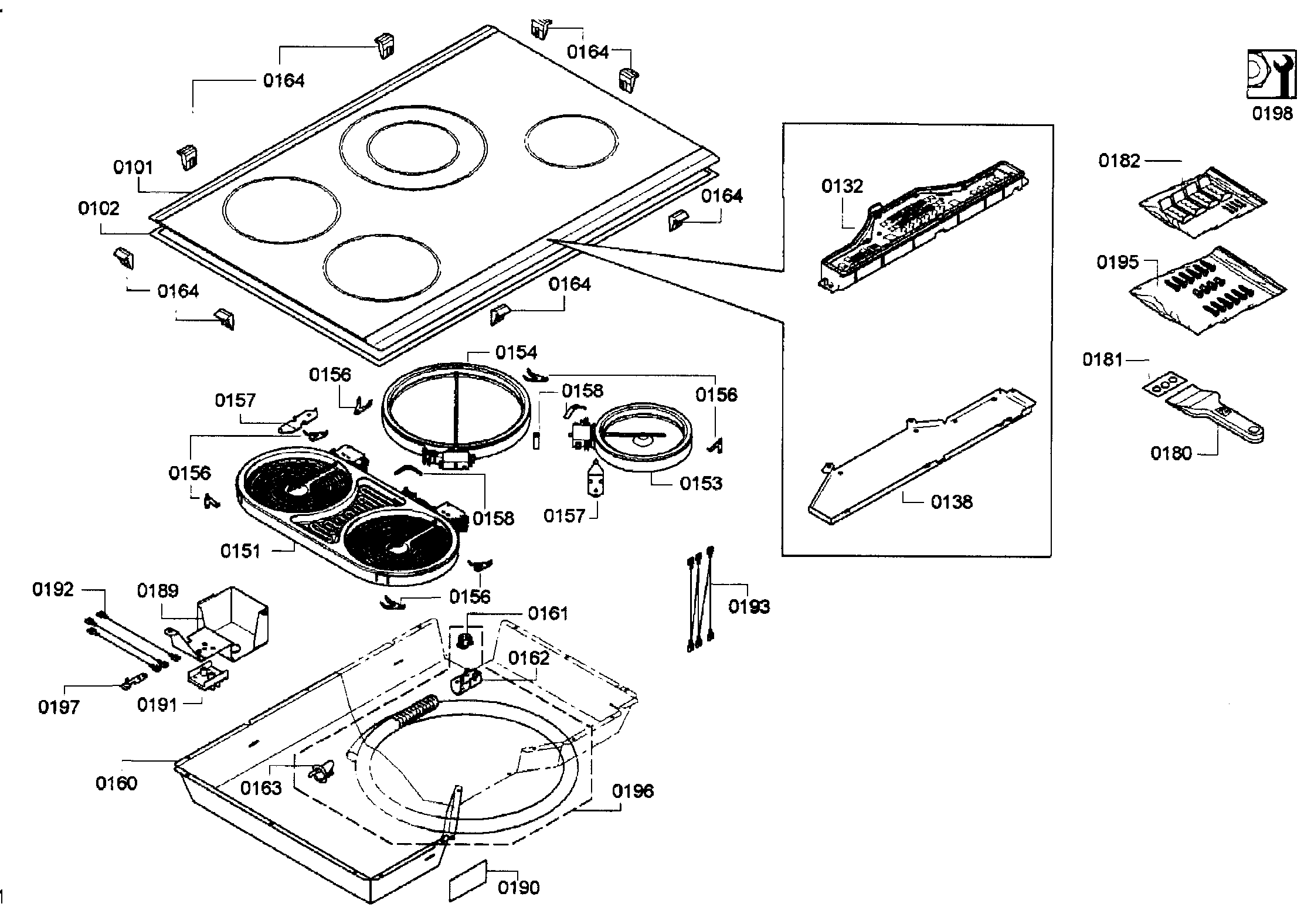 Bosch NET5054UC/01 cooktop diagram