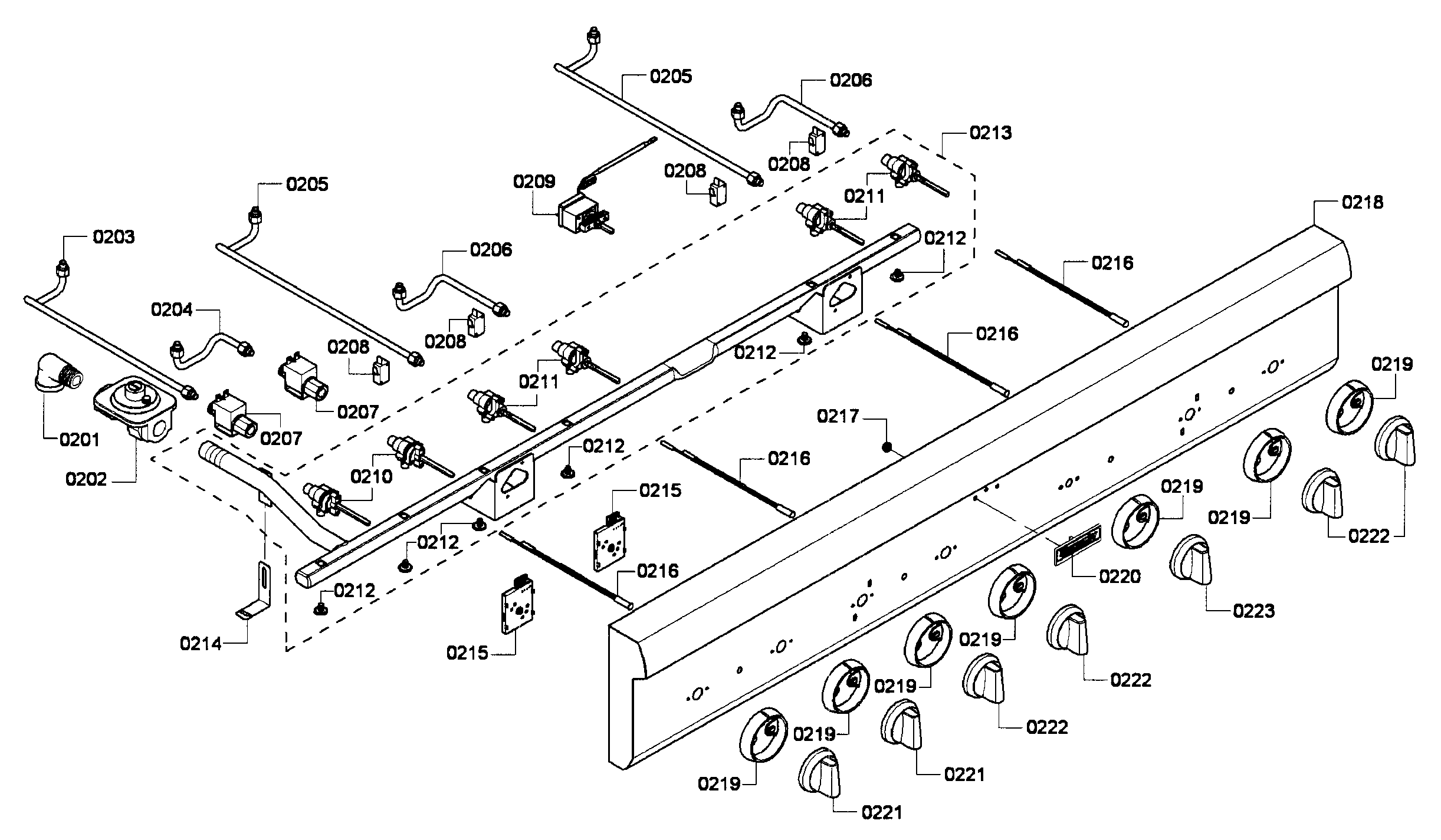 Thermador PCG486GD/02 controls diagram