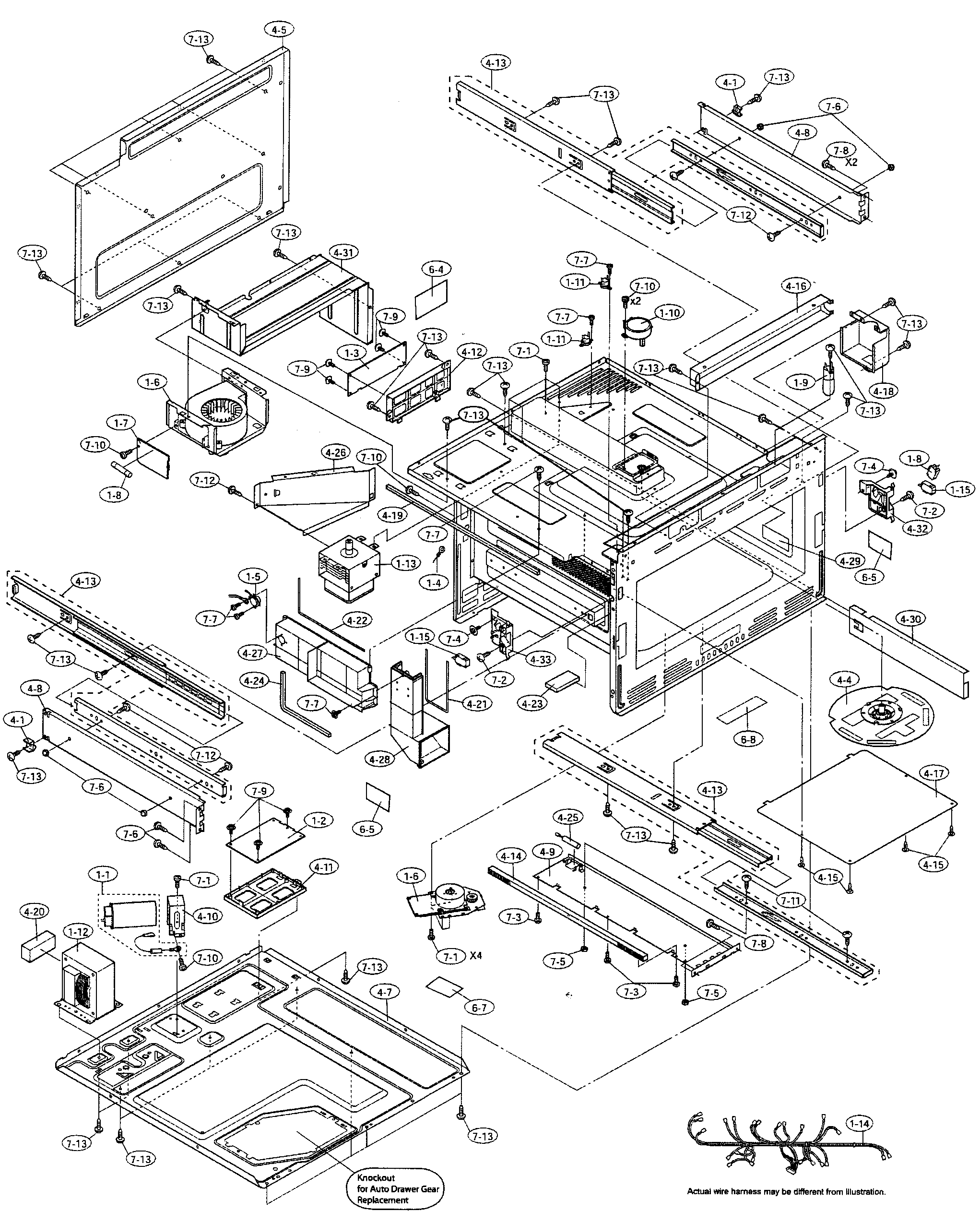 Sharp KB6524PS cavity assy diagram