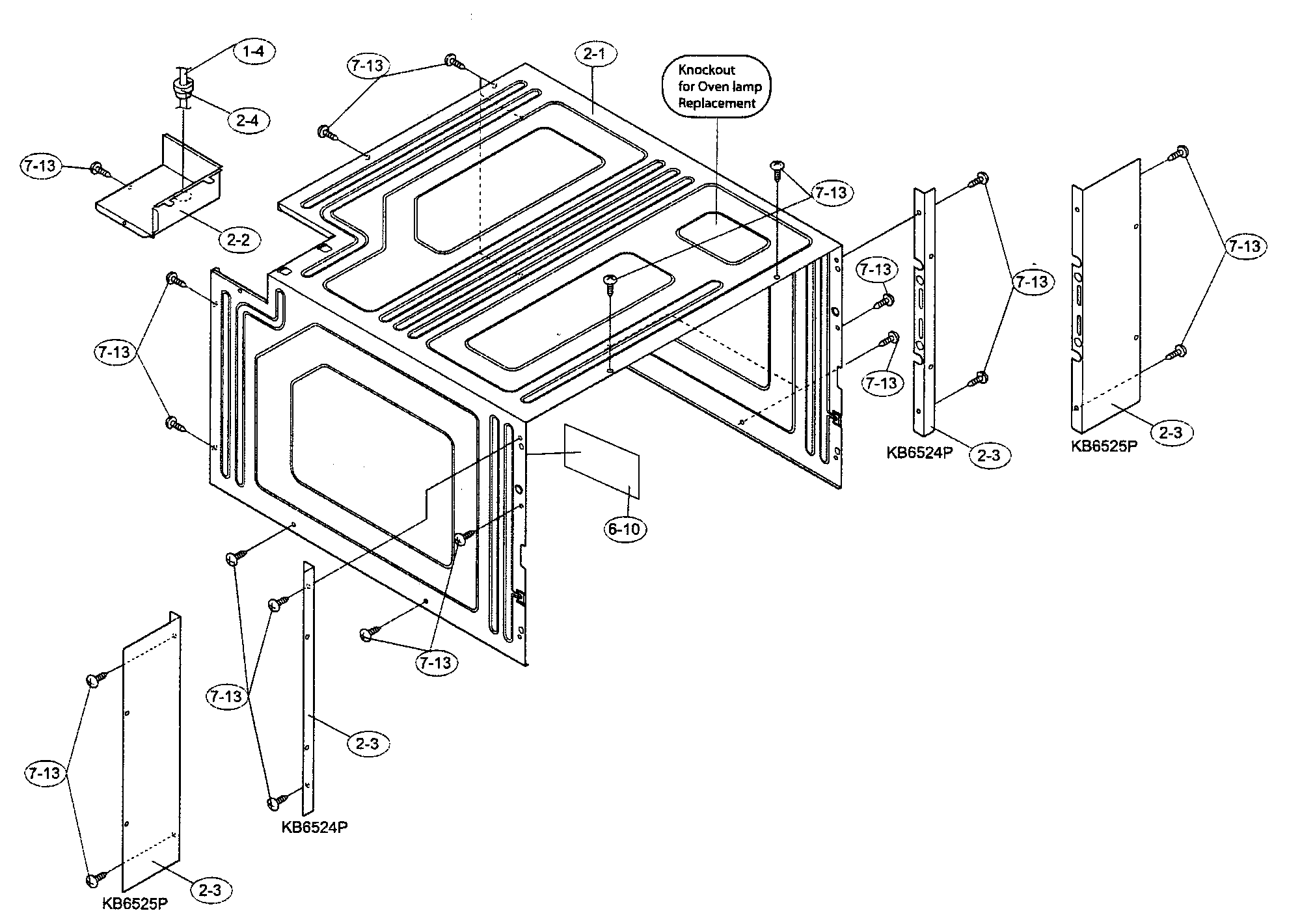 Sharp KB6524PS cabinet assy diagram