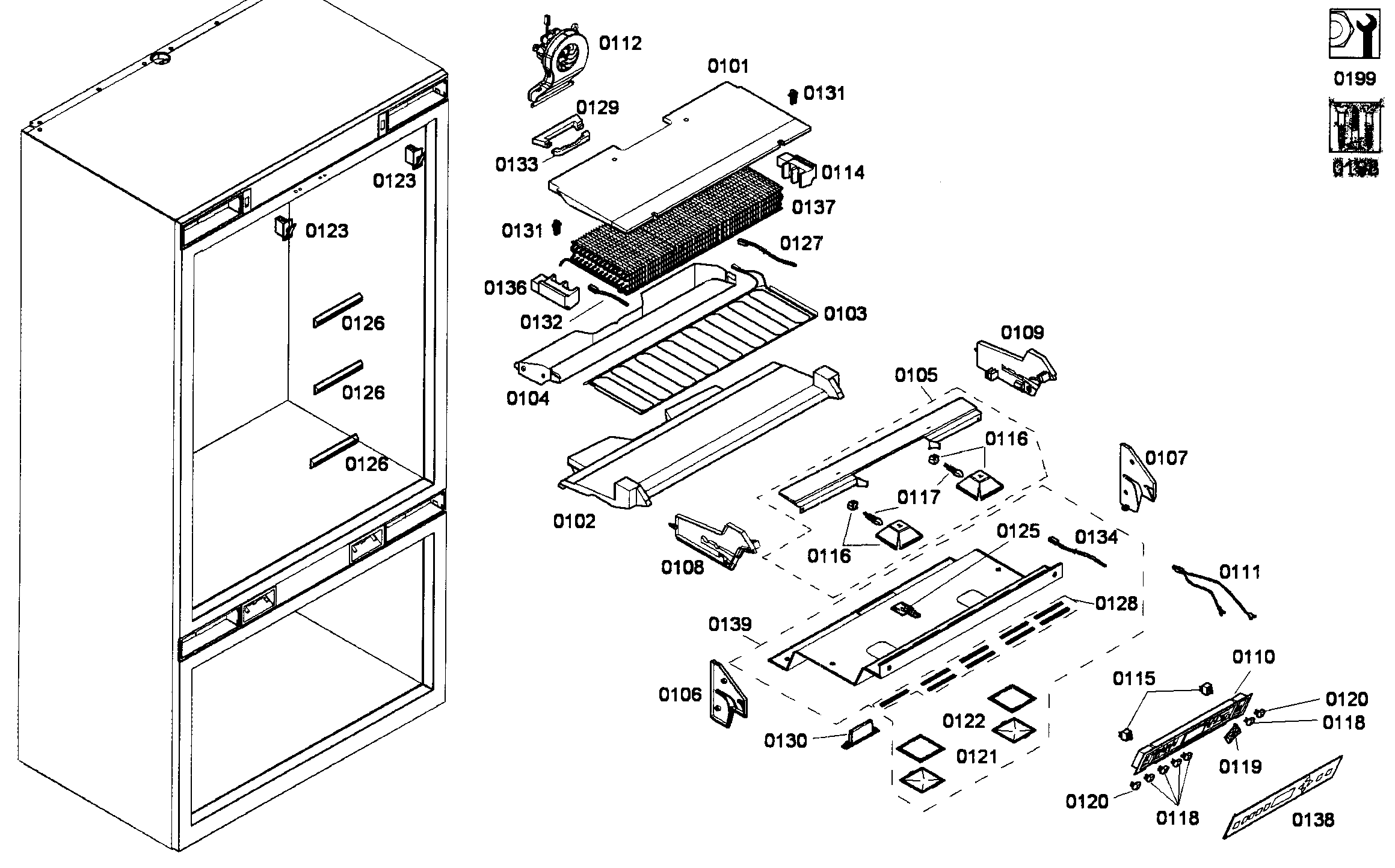 Thermador T36BT71FS/08 refrig parts diagram