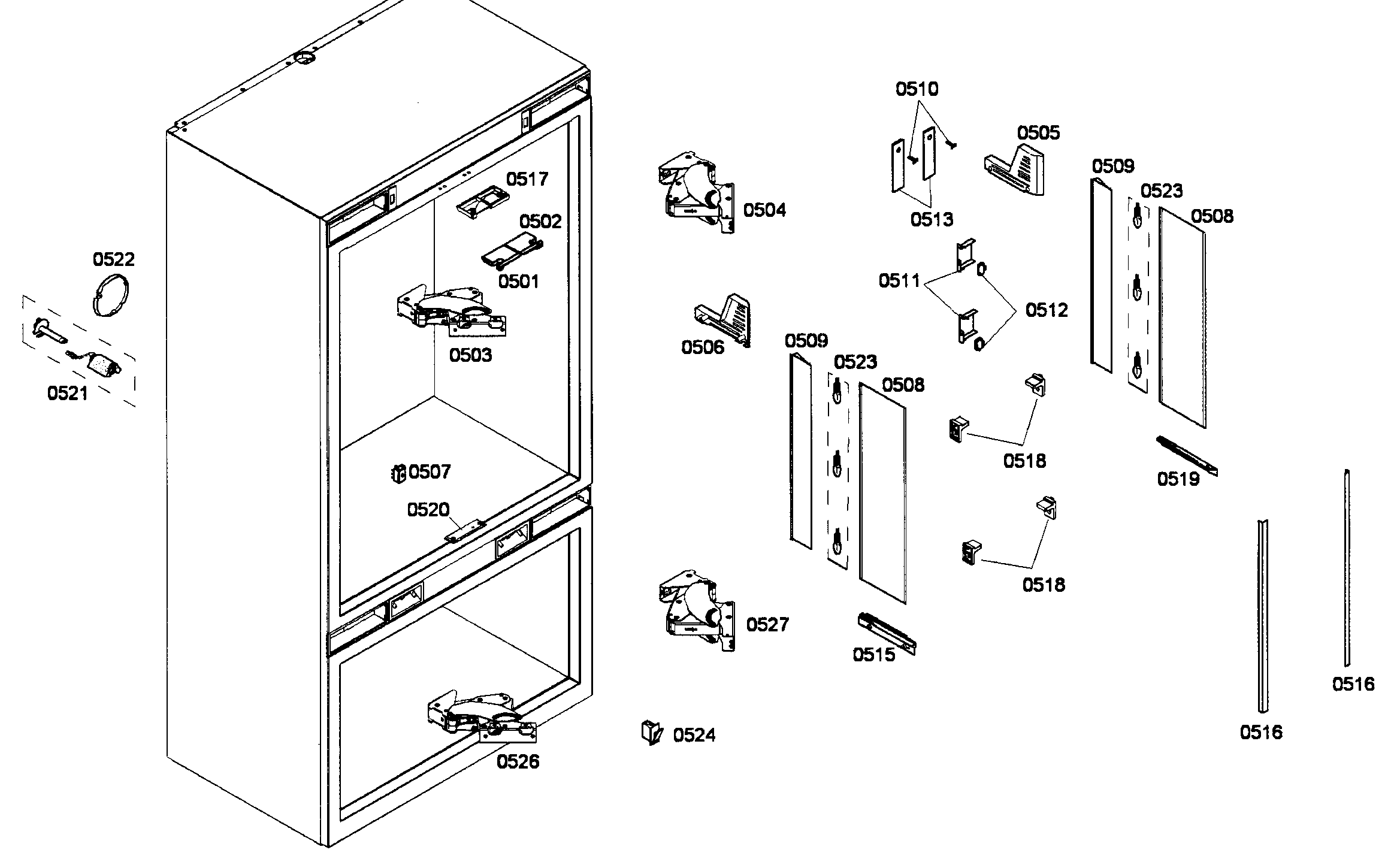 Thermador T36BT71FS/08 lighting assy diagram