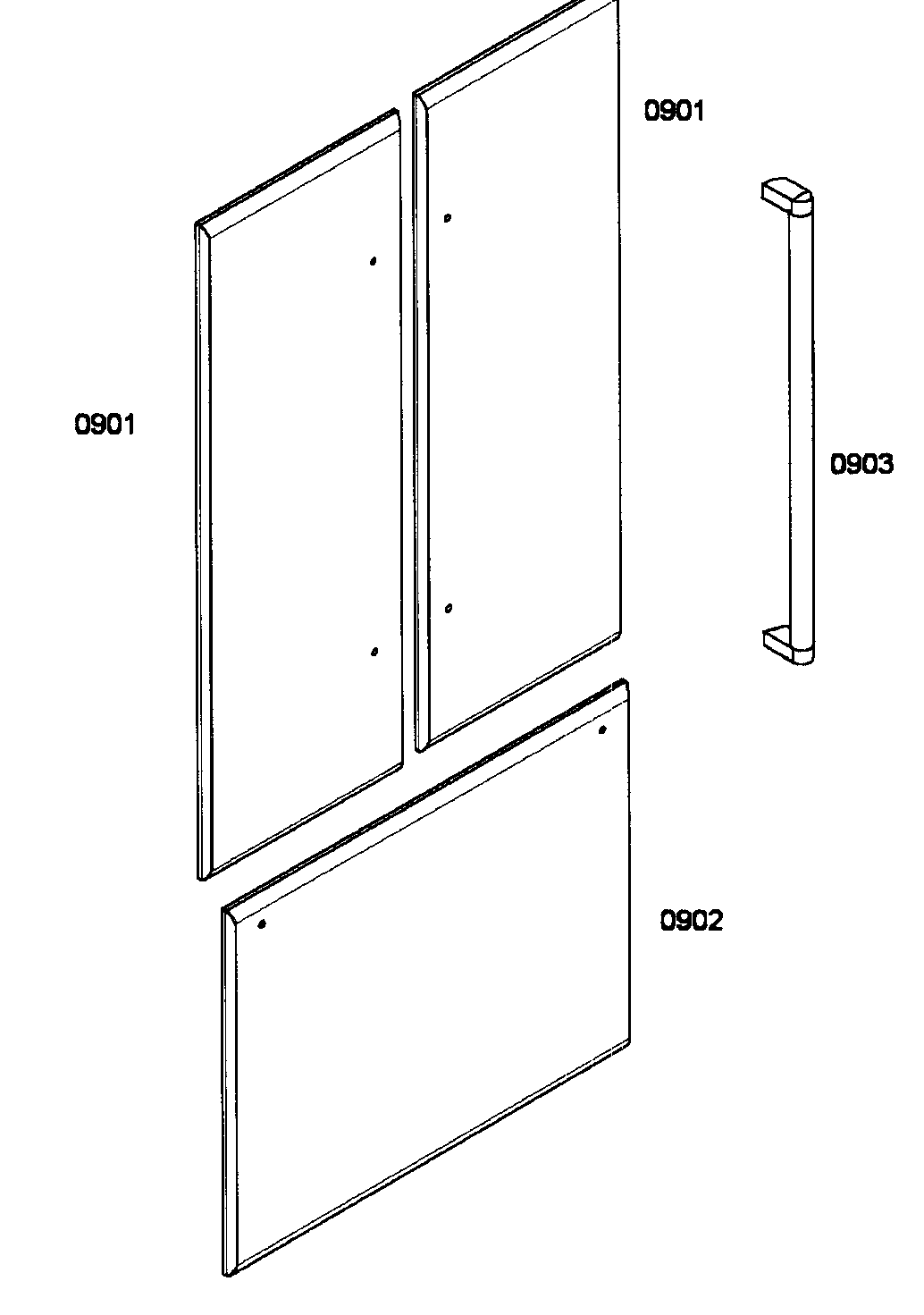 Thermador T36BT71FS/08 door outer diagram