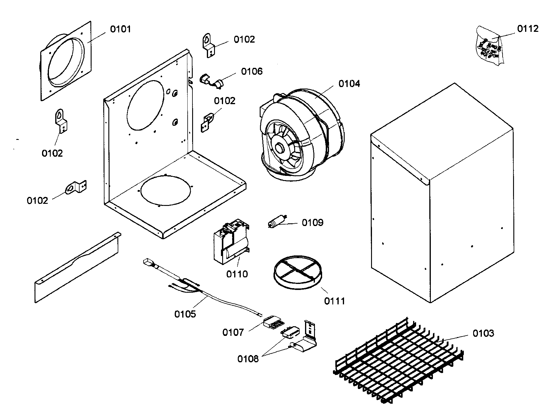 Thermador VTR630D-01 range hood diagram