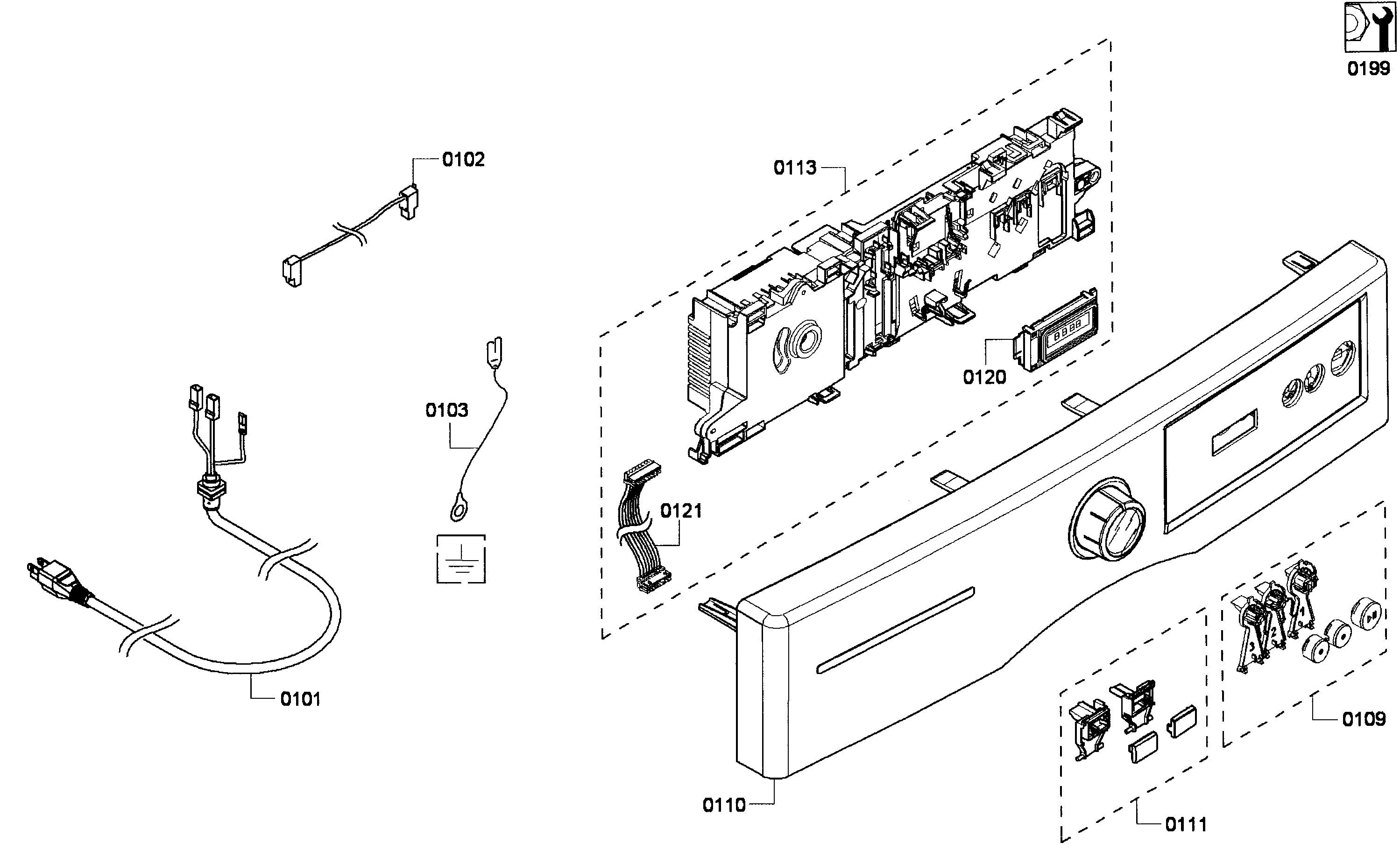 Bosch WTVC8530UC/09 control panel diagram