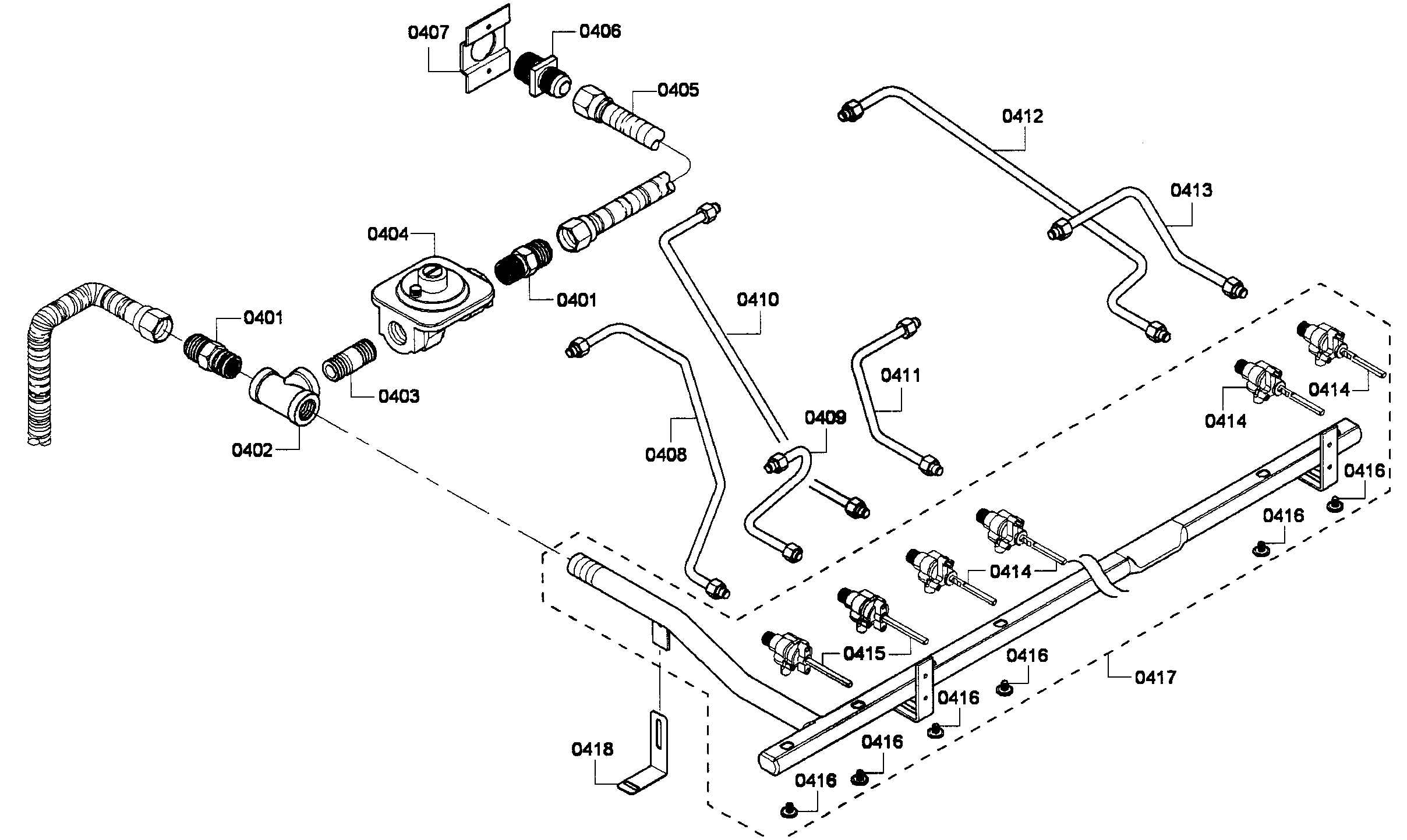 Thermador PRG486EDPG/01 gas supplay 1 diagram