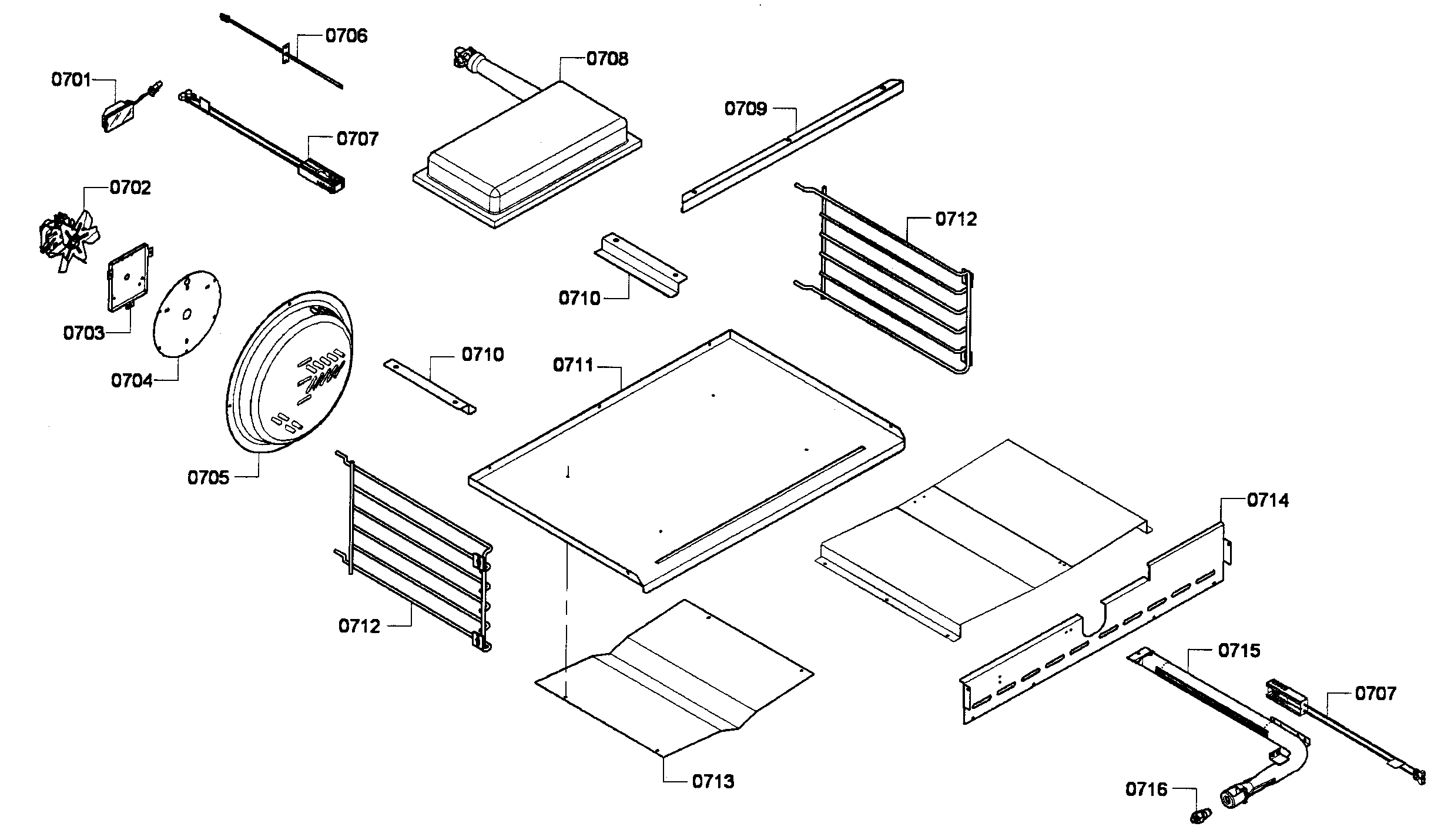 Thermador PRL364GDH-01 oven assy diagram