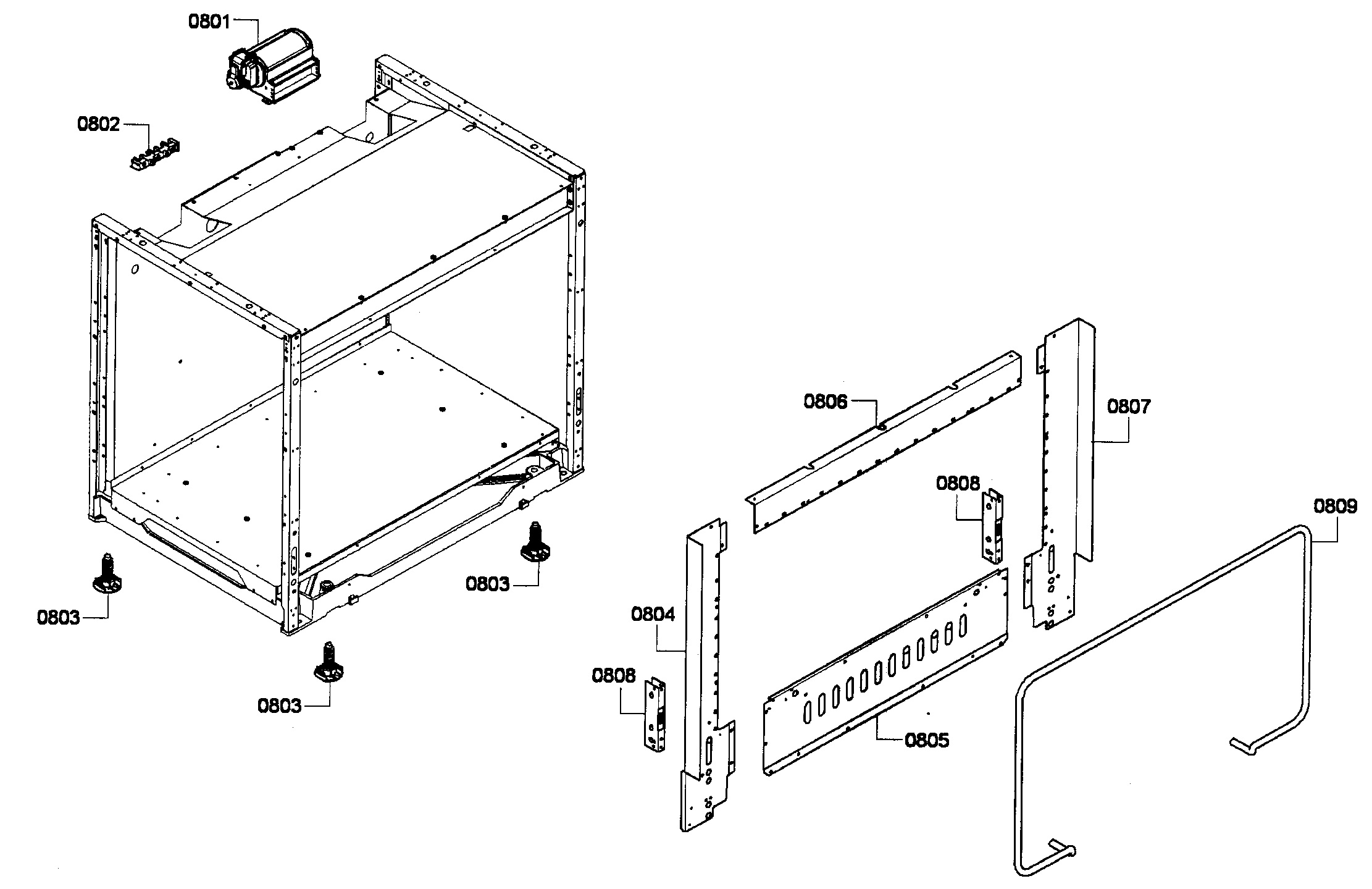 Thermador PRL364GDH-01 frame assy diagram