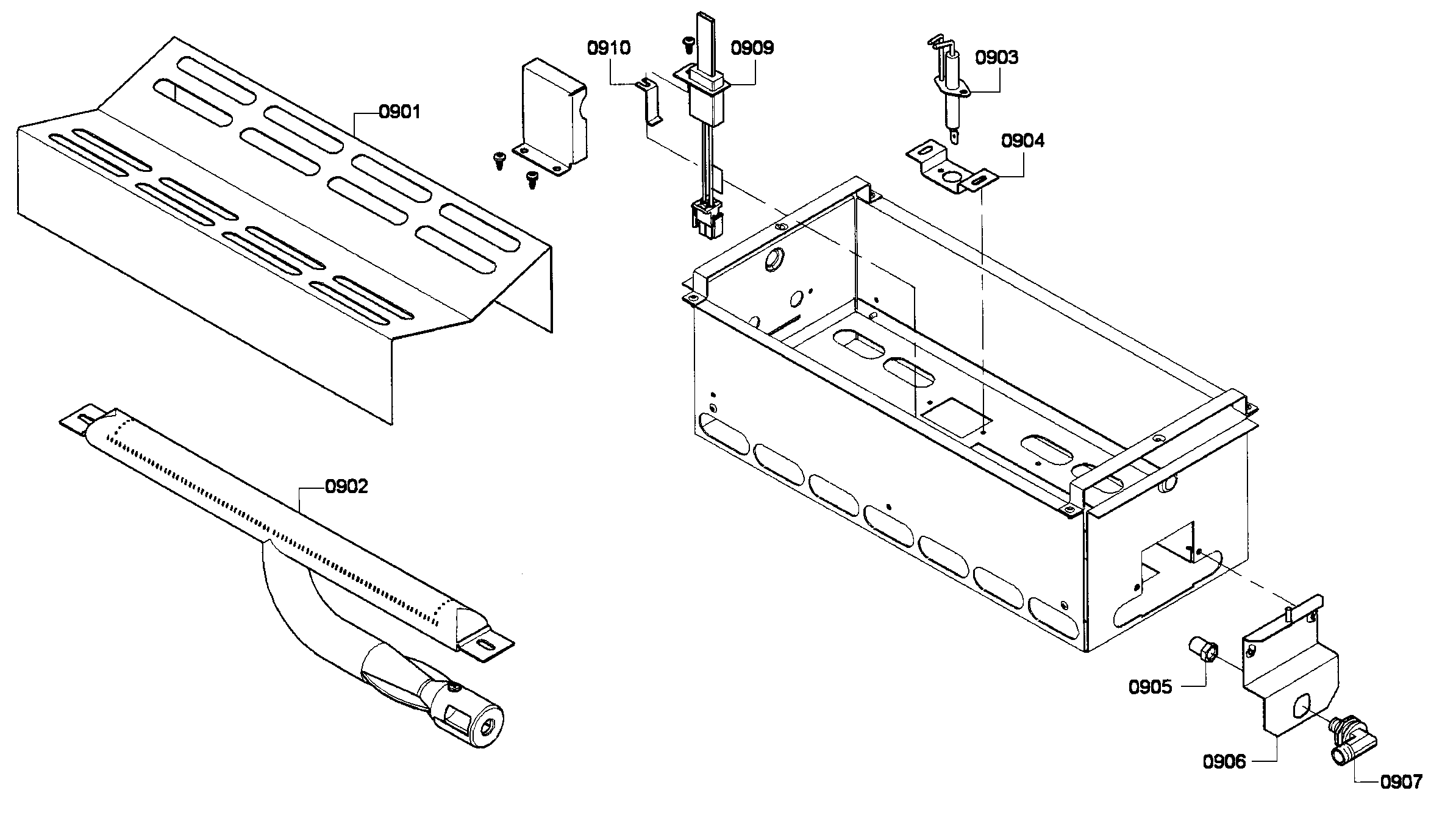 Thermador PRL486EDPG-01 oven burner diagram
