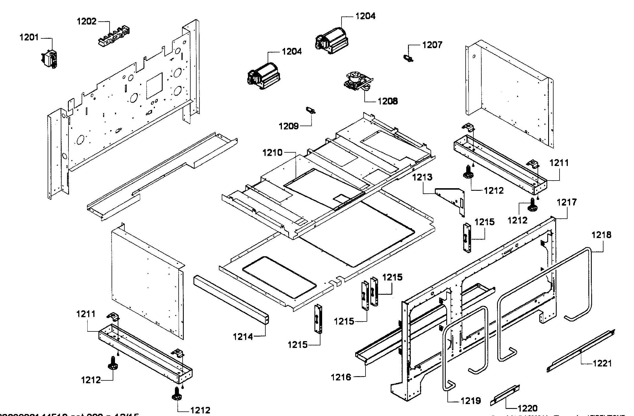 Thermador PRL486EDPG-01 frame assy diagram