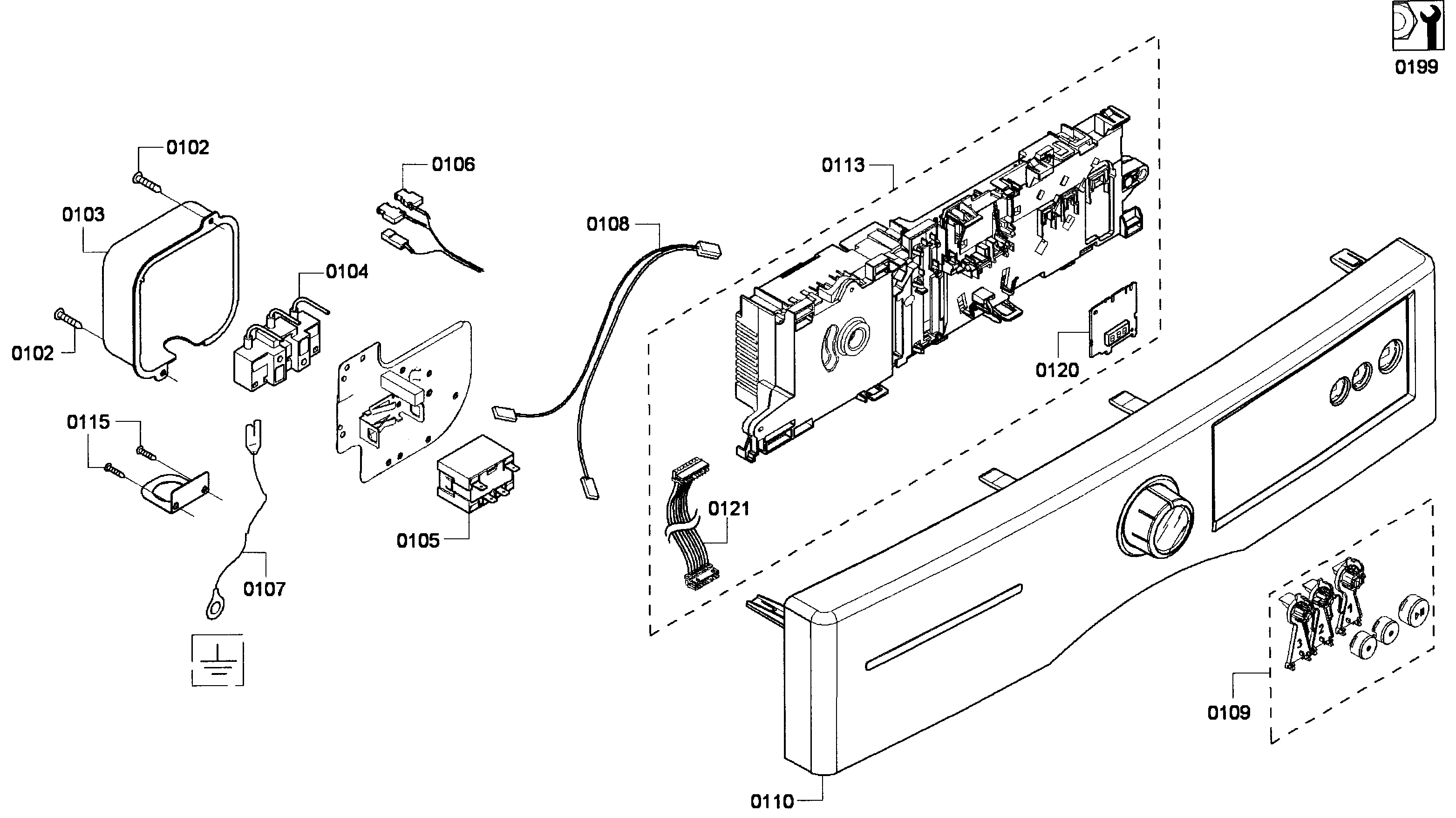 Bosch WTVC533SUS/09 control panel diagram
