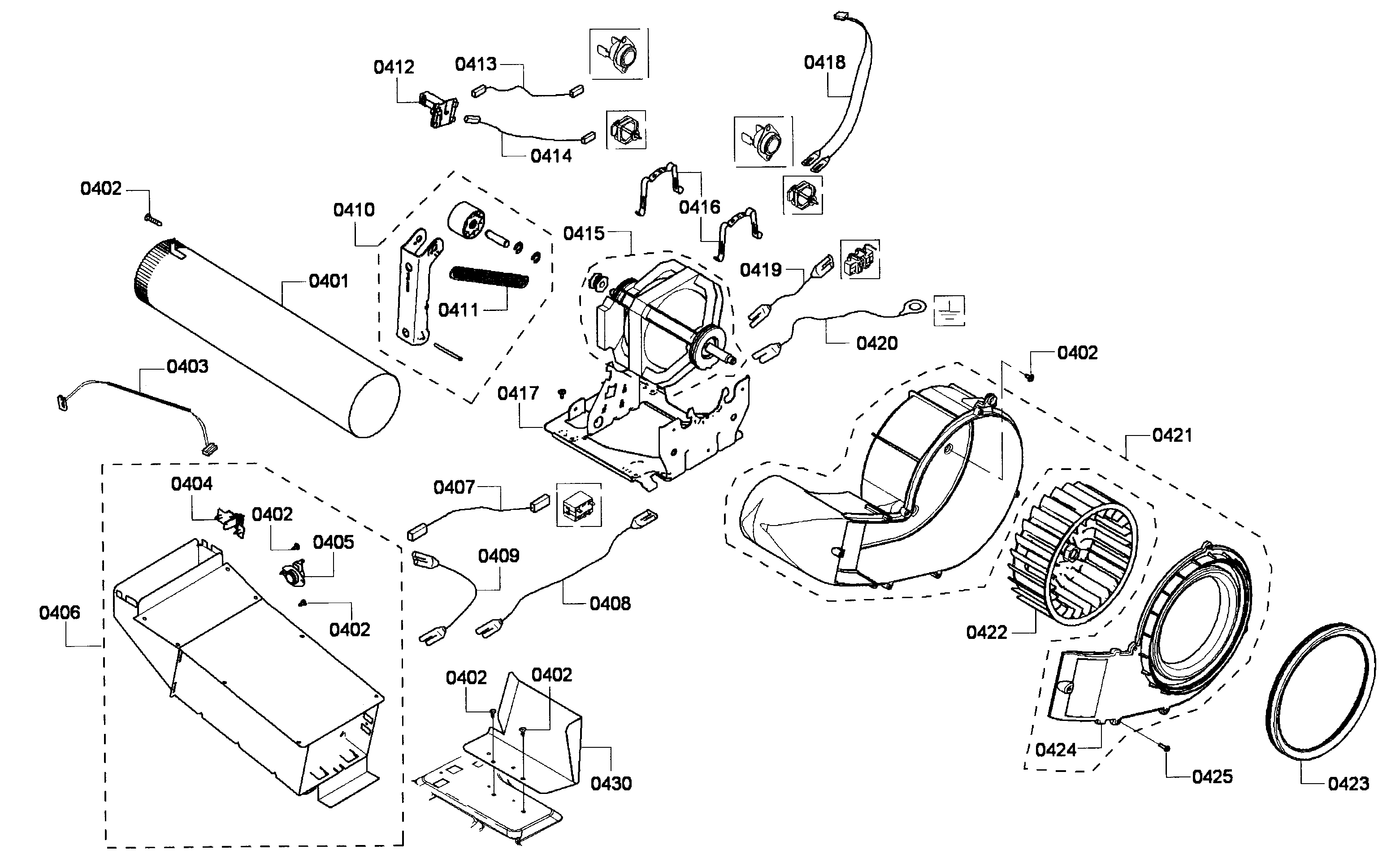 Bosch WTVC533SUS/09 motor assy diagram