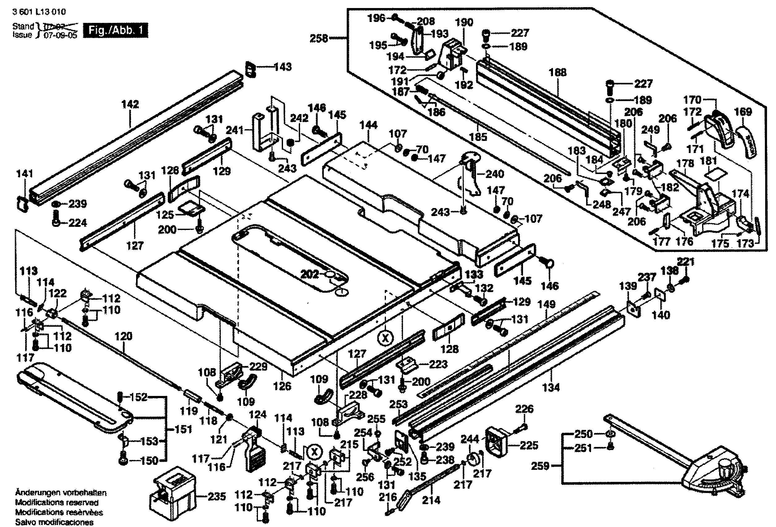 Bosch 4100 table assy diagram