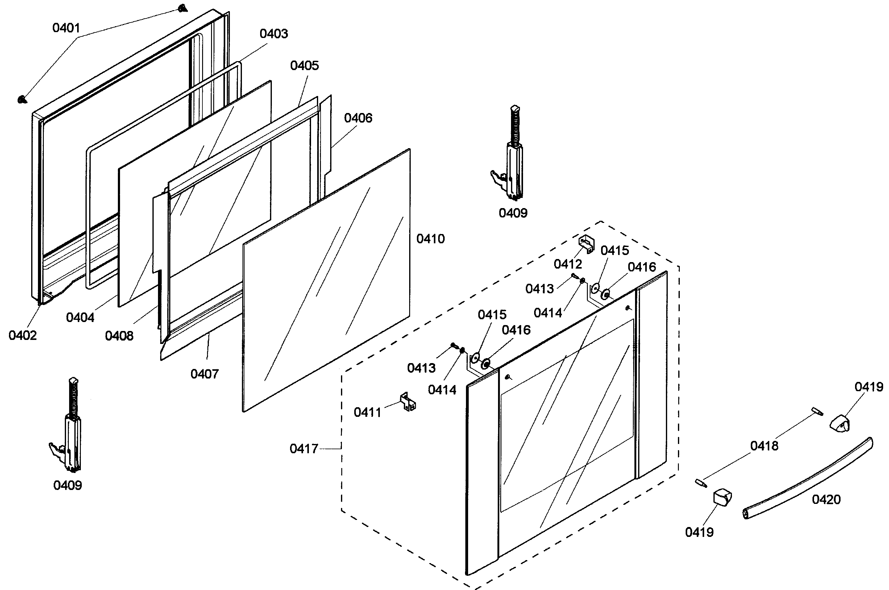 Bosch HBN3520UC/01 upper door diagram