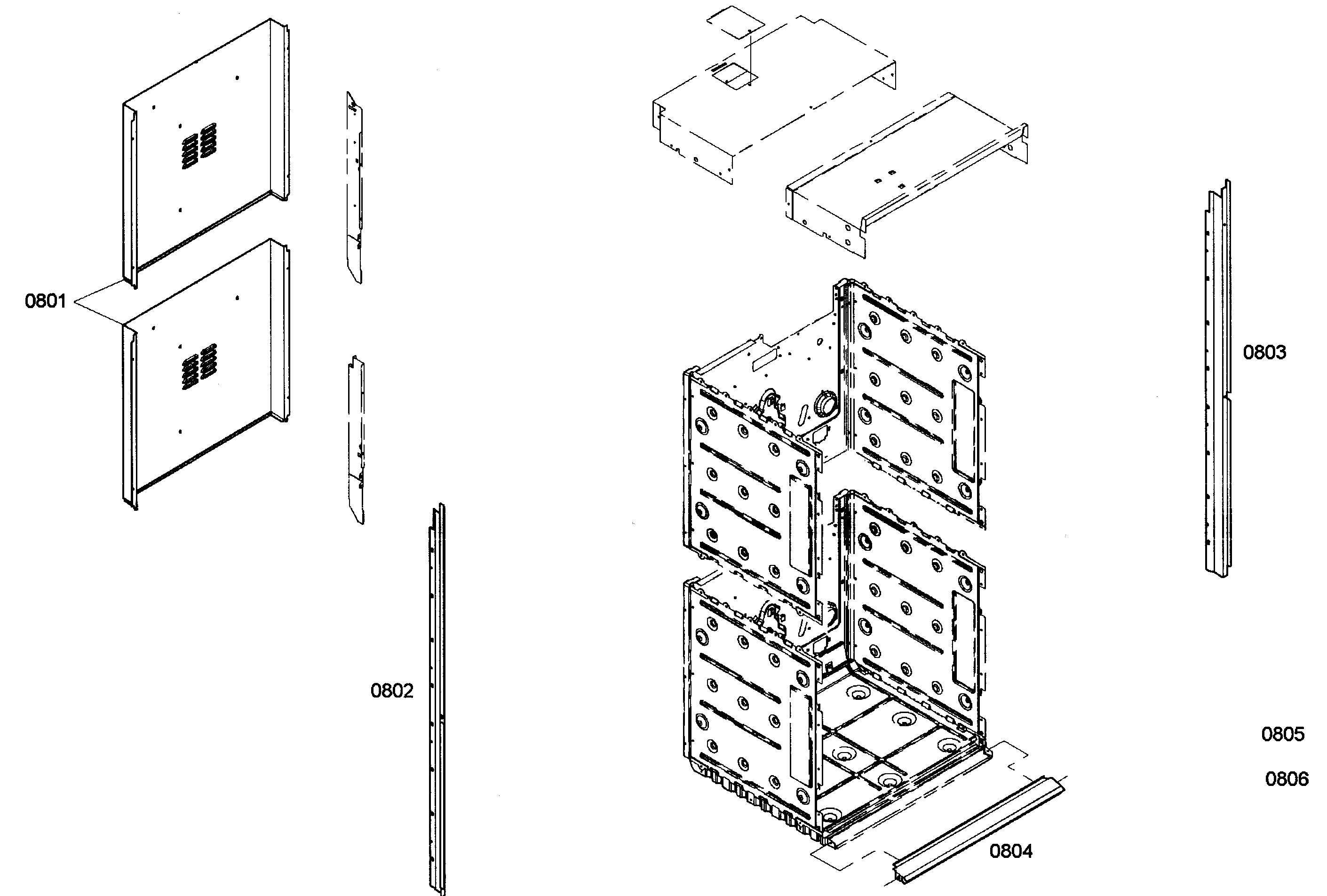 Bosch HBN3520UC/02 cabinet assy diagram