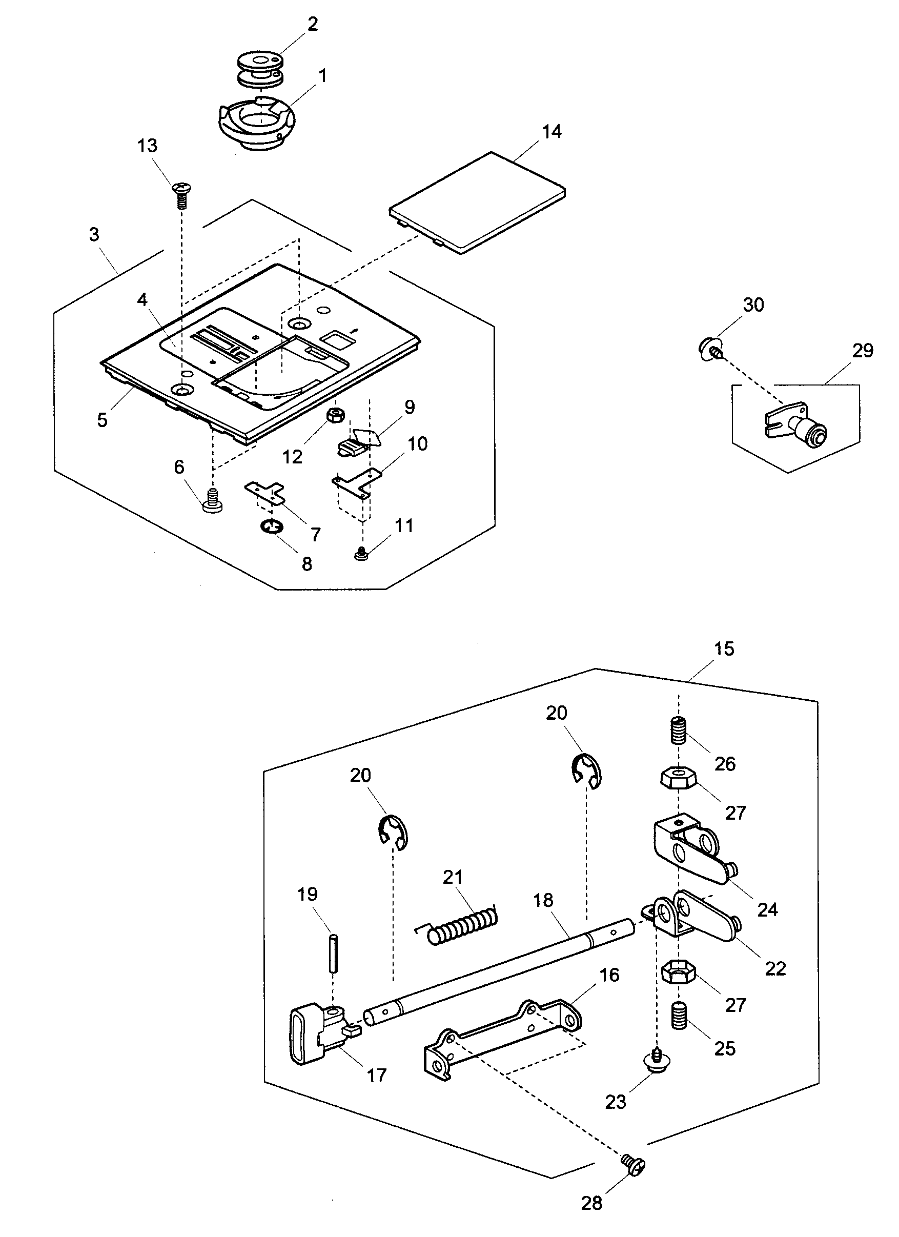 Kenmore 38519106 needle plate diagram