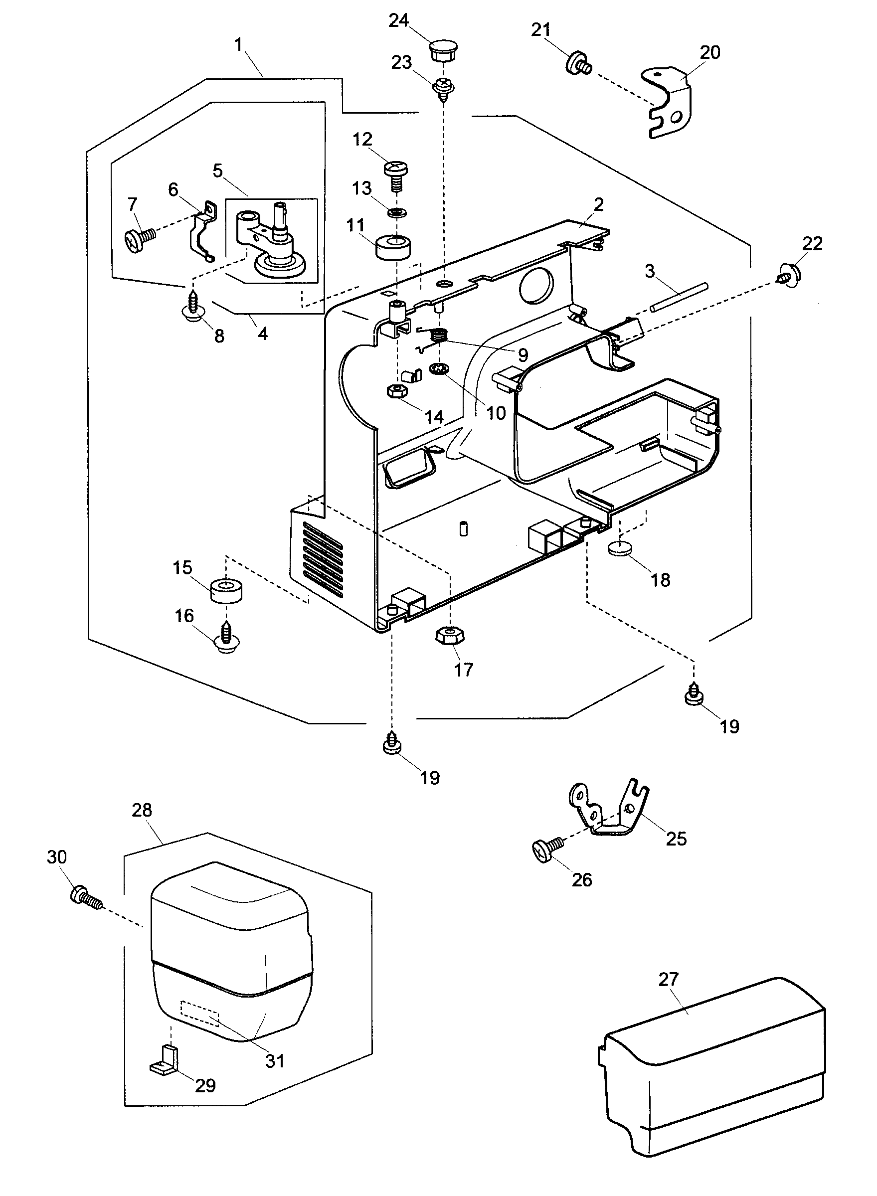 Kenmore 38519106 front cover diagram