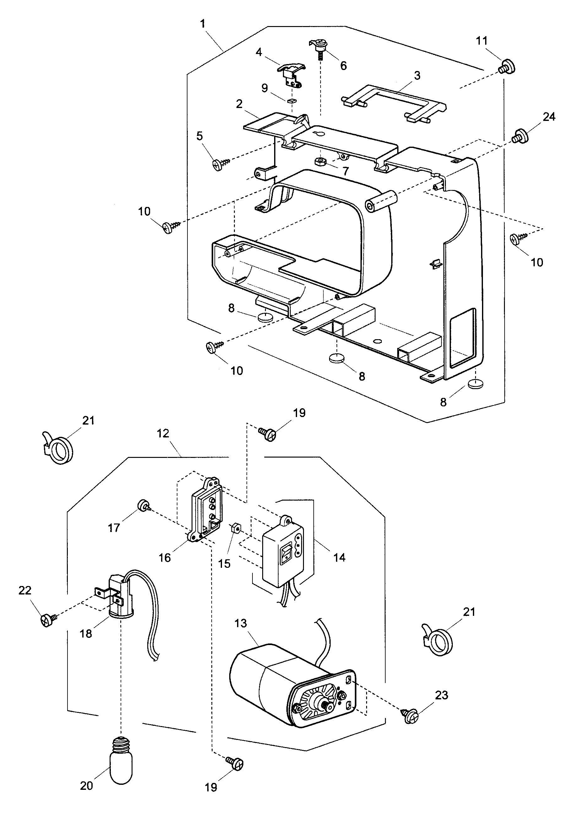 Kenmore 38519106 rear cover diagram