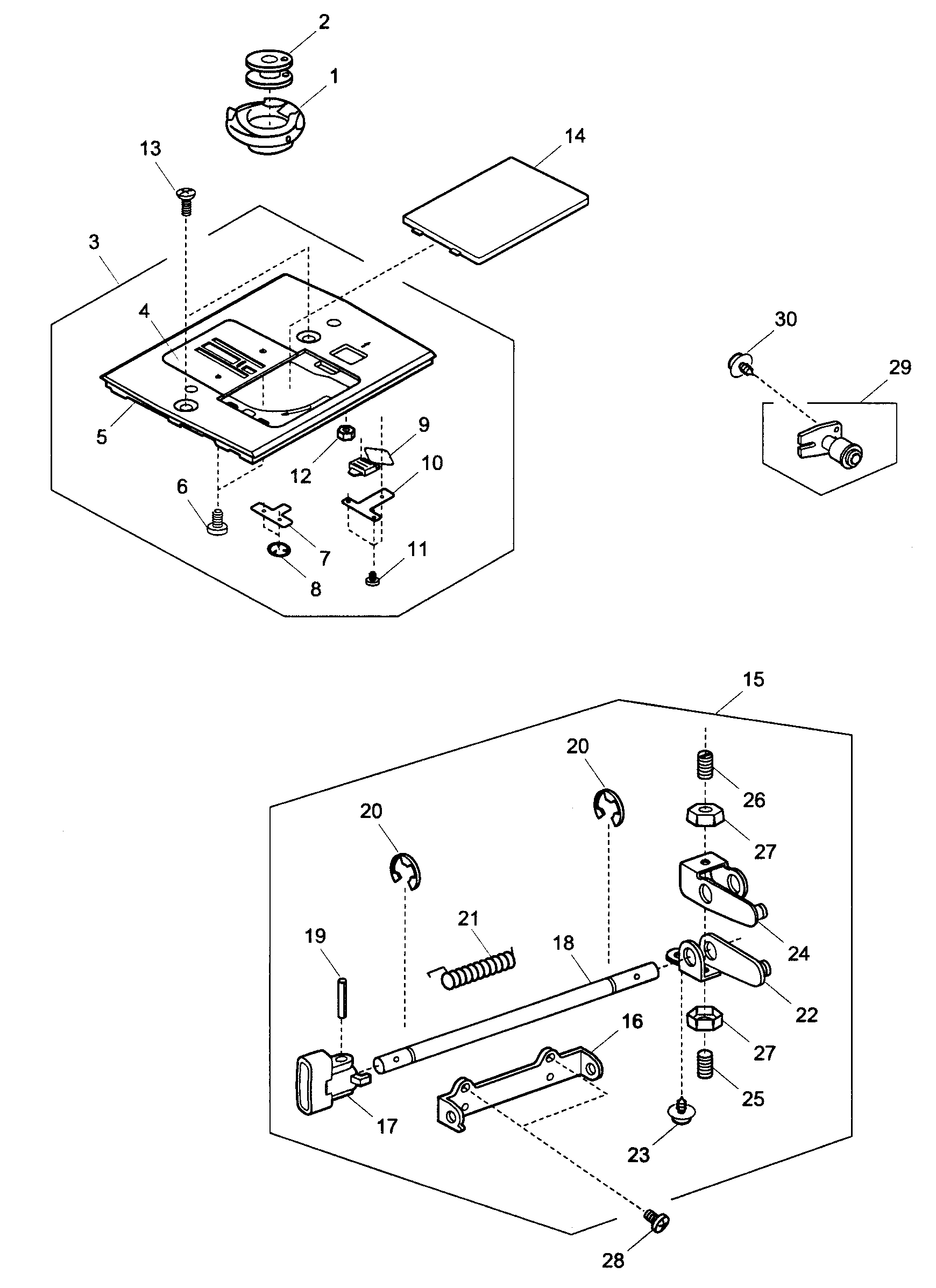 Kenmore 38519112 needle plate diagram