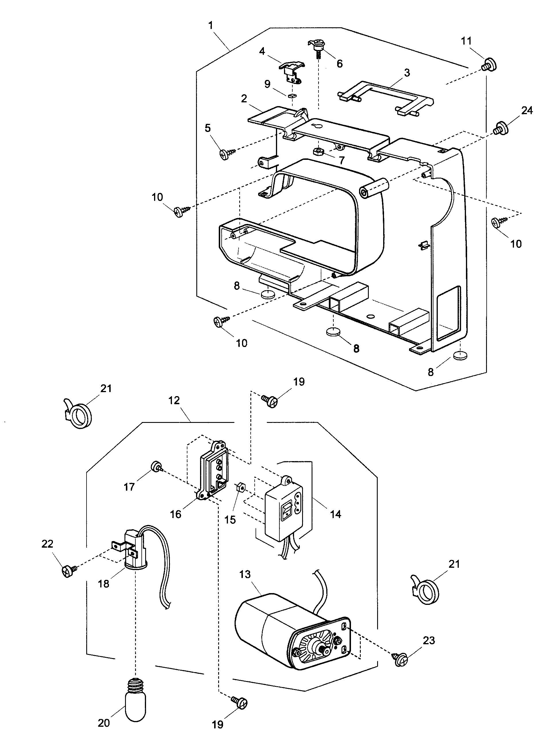 Kenmore 38519112 rear cover diagram