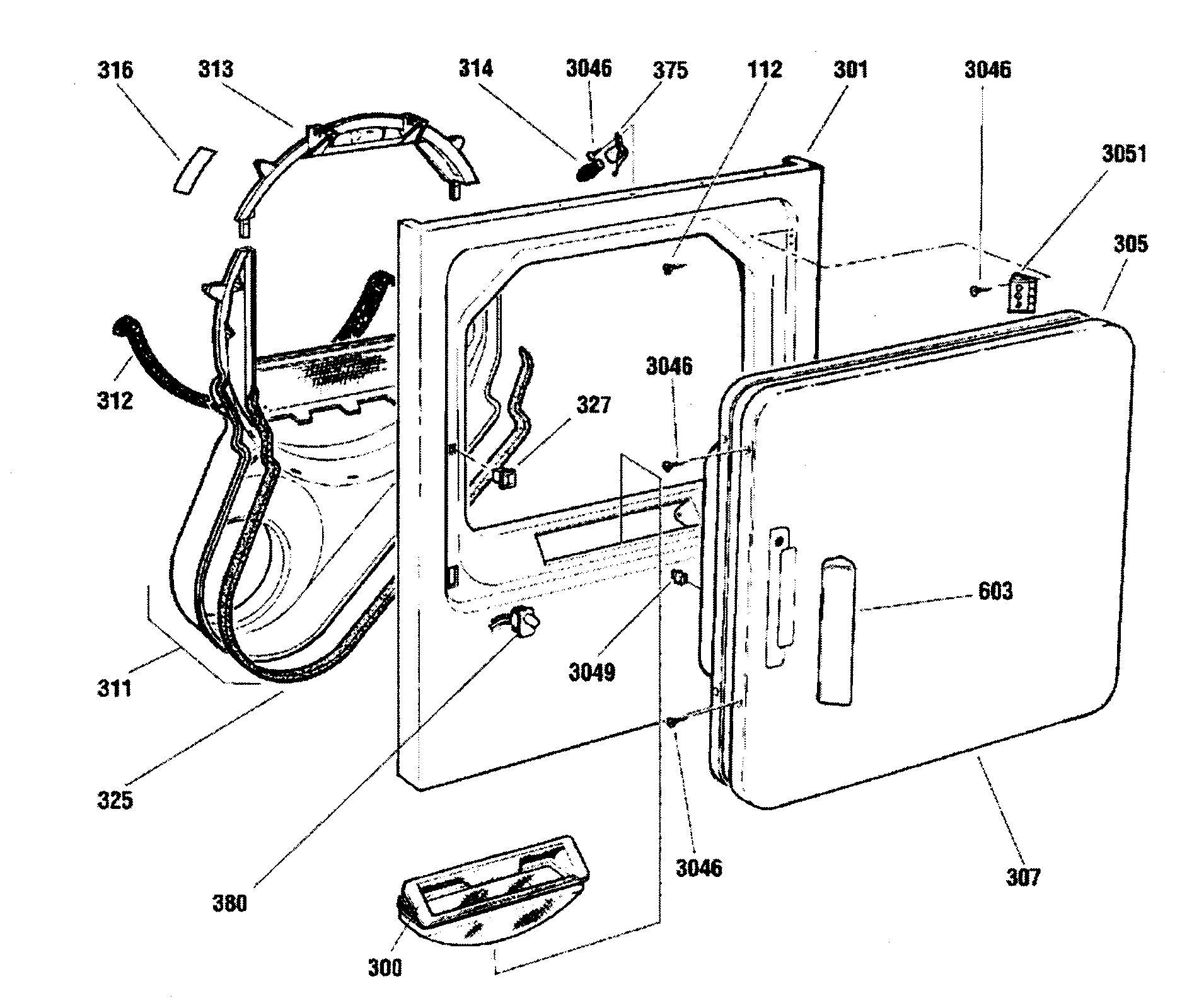 Fisher & Paykel DE60F27EW11-96977 front assy diagram