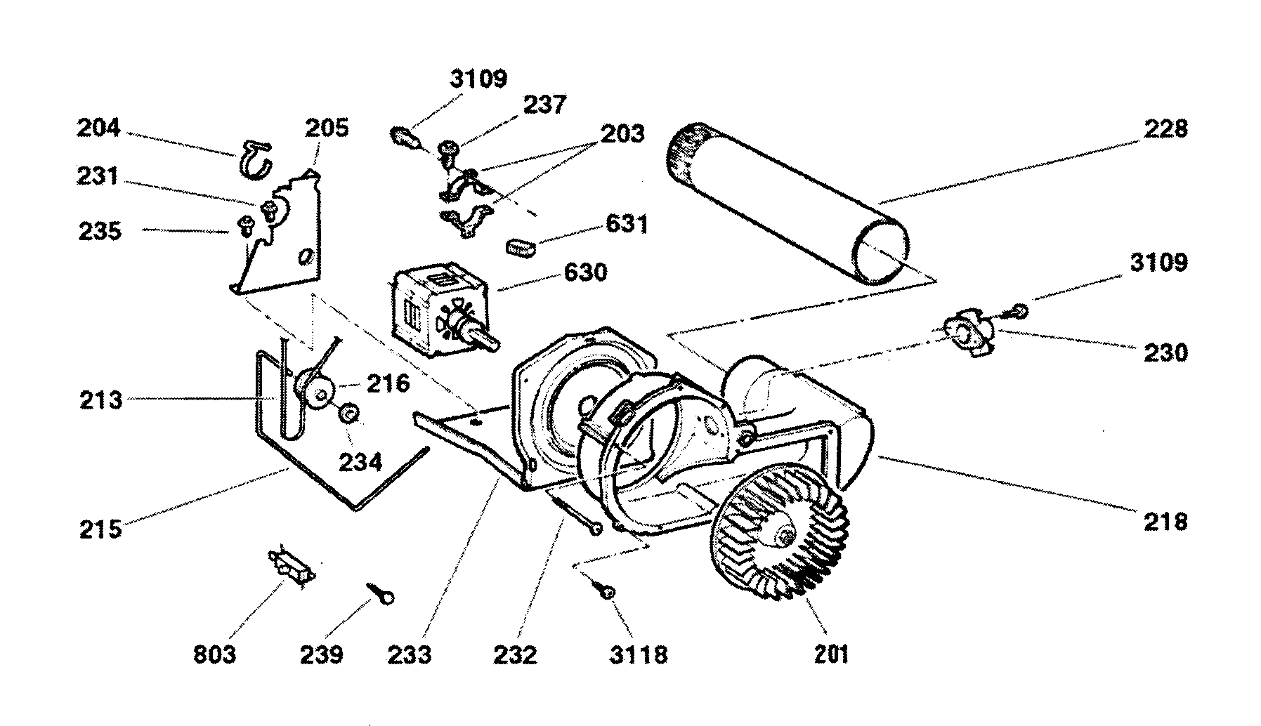 Fisher & Paykel DE60F27EW11-96977 motor assy diagram