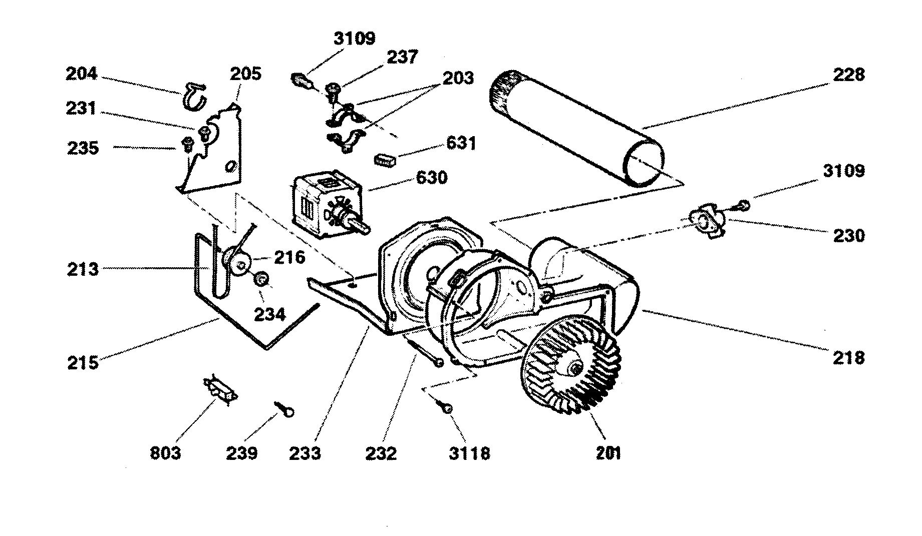 Fisher & Paykel DG60F27EW11-96978 motor assy diagram