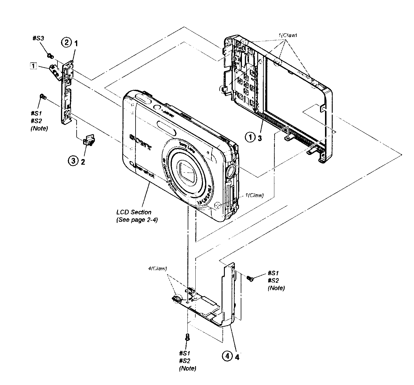 Sony DSC-W310/P overall assy diagram