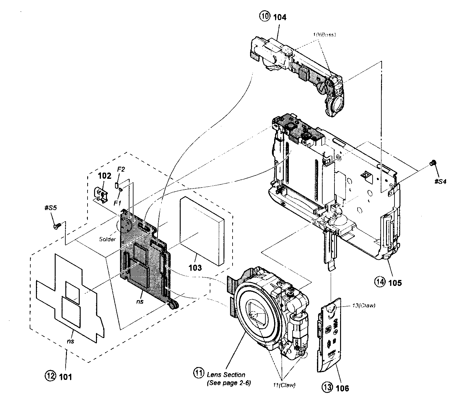 Sony DSC-W310/P main frame diagram