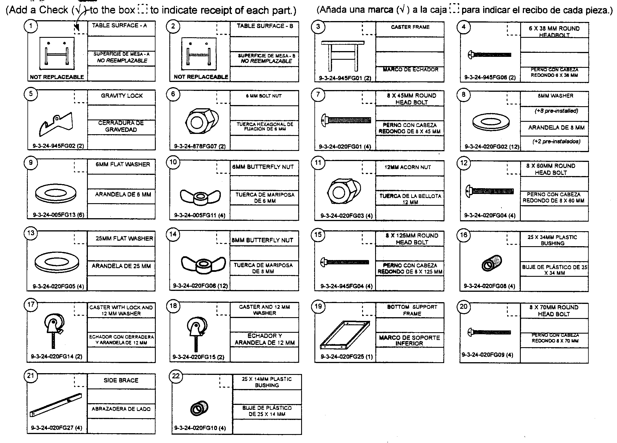 Sportcraft 1-1-24-945FG parts view diagram