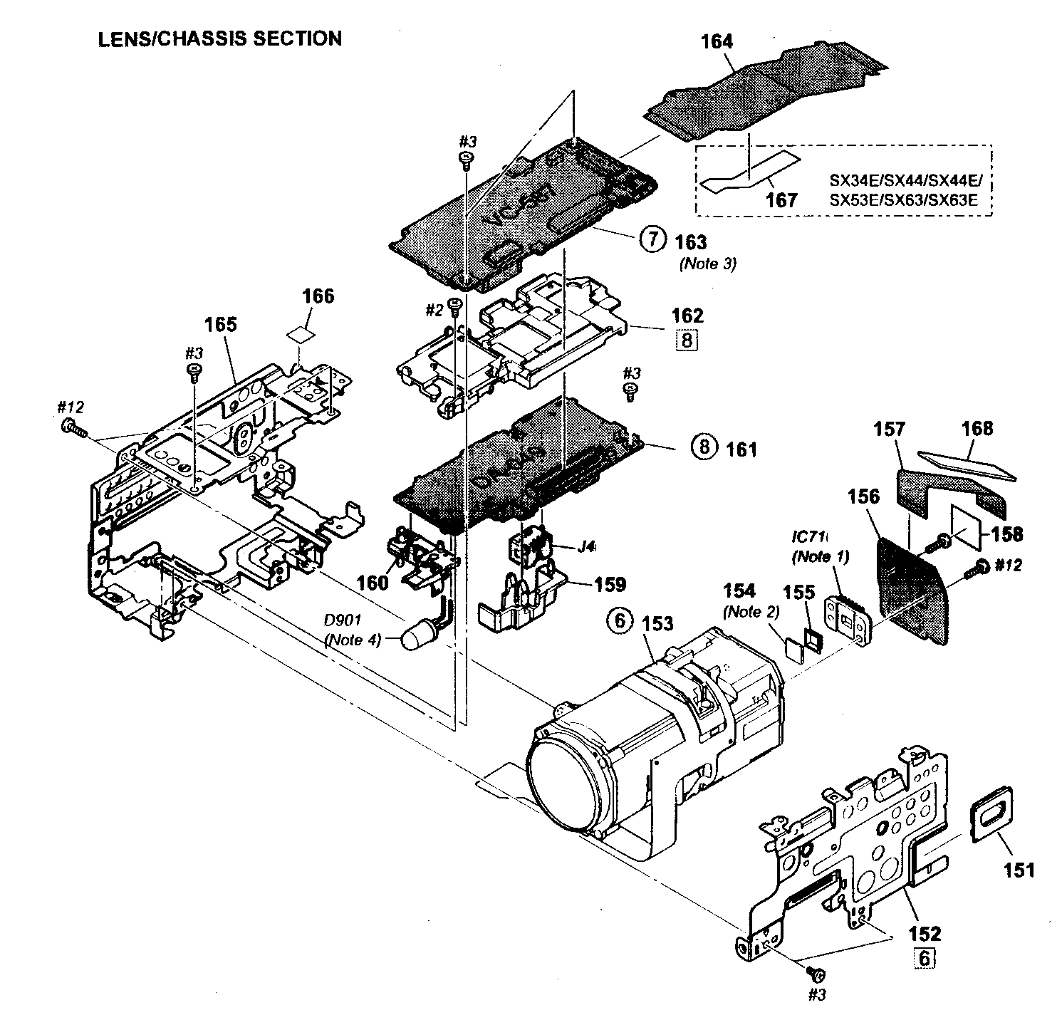Sony DCR-SX43S lens assy diagram